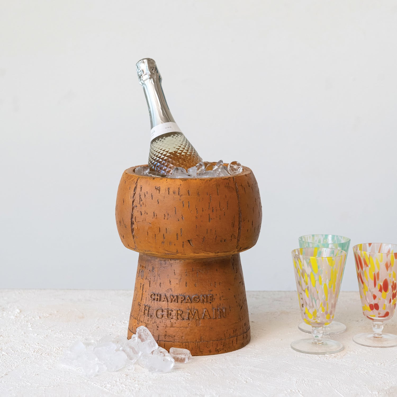 10.25&#x22; Vintage Reproduction Cork Shaped Wine Cooler