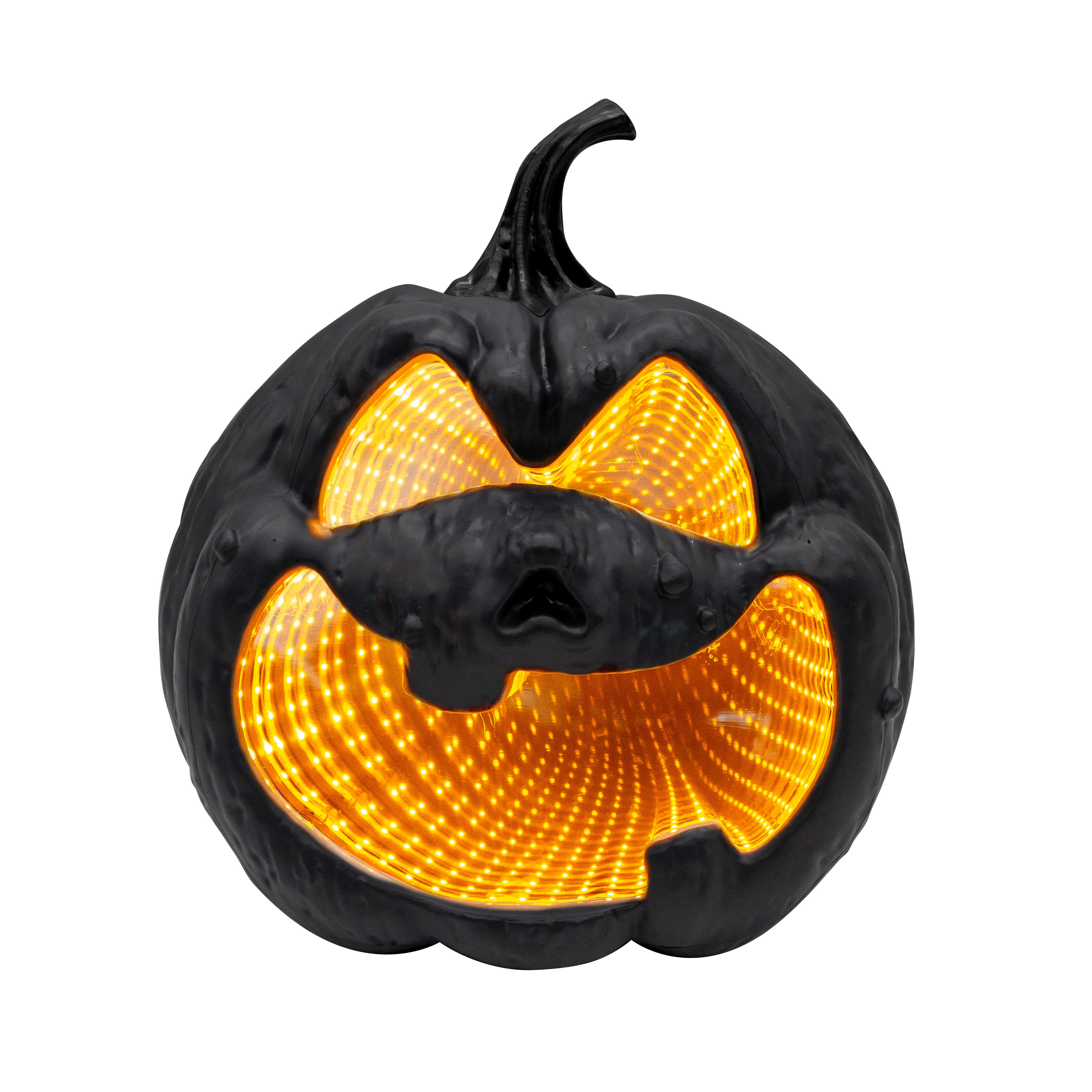 10&#x22; Black Pumpkin LED Infinity Mirror by Ashland&#xAE;