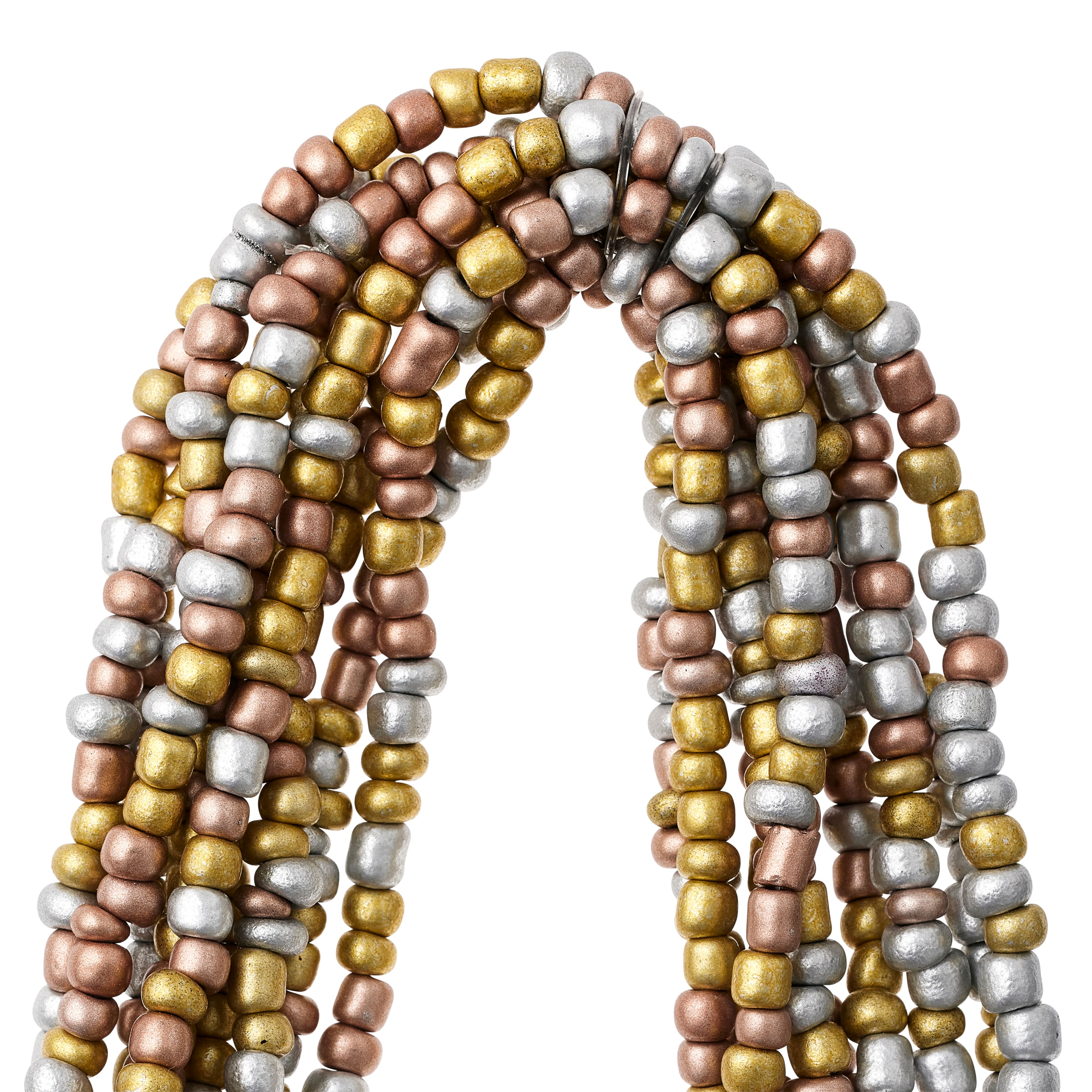 Multicolor Metallic Glass Seed Beads, 6/0 by Bead Landing™
