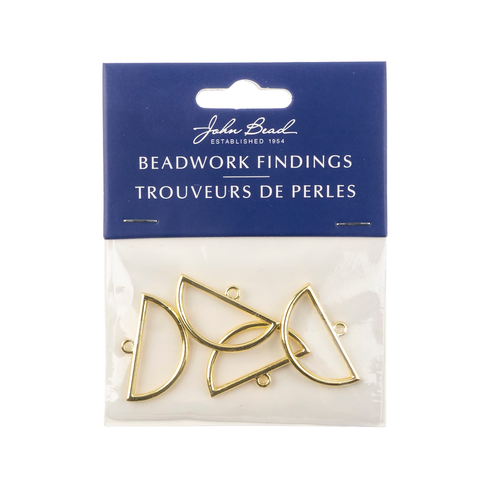 John Bead Beadwork Findings Gold Half Circle Pendant, 4ct.