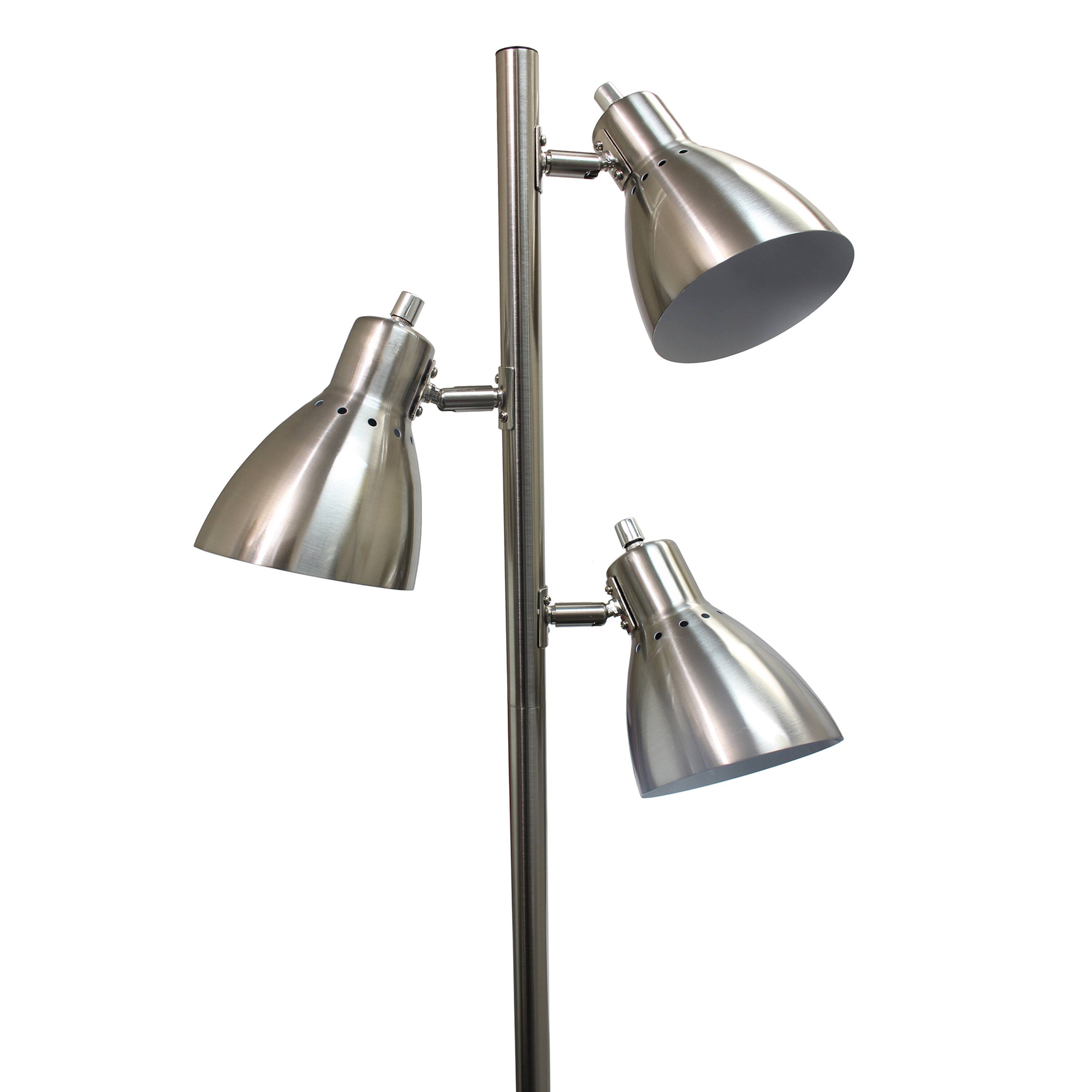 Simple Designs 64&#x22; Metal 3-Light Tree Floor Lamp