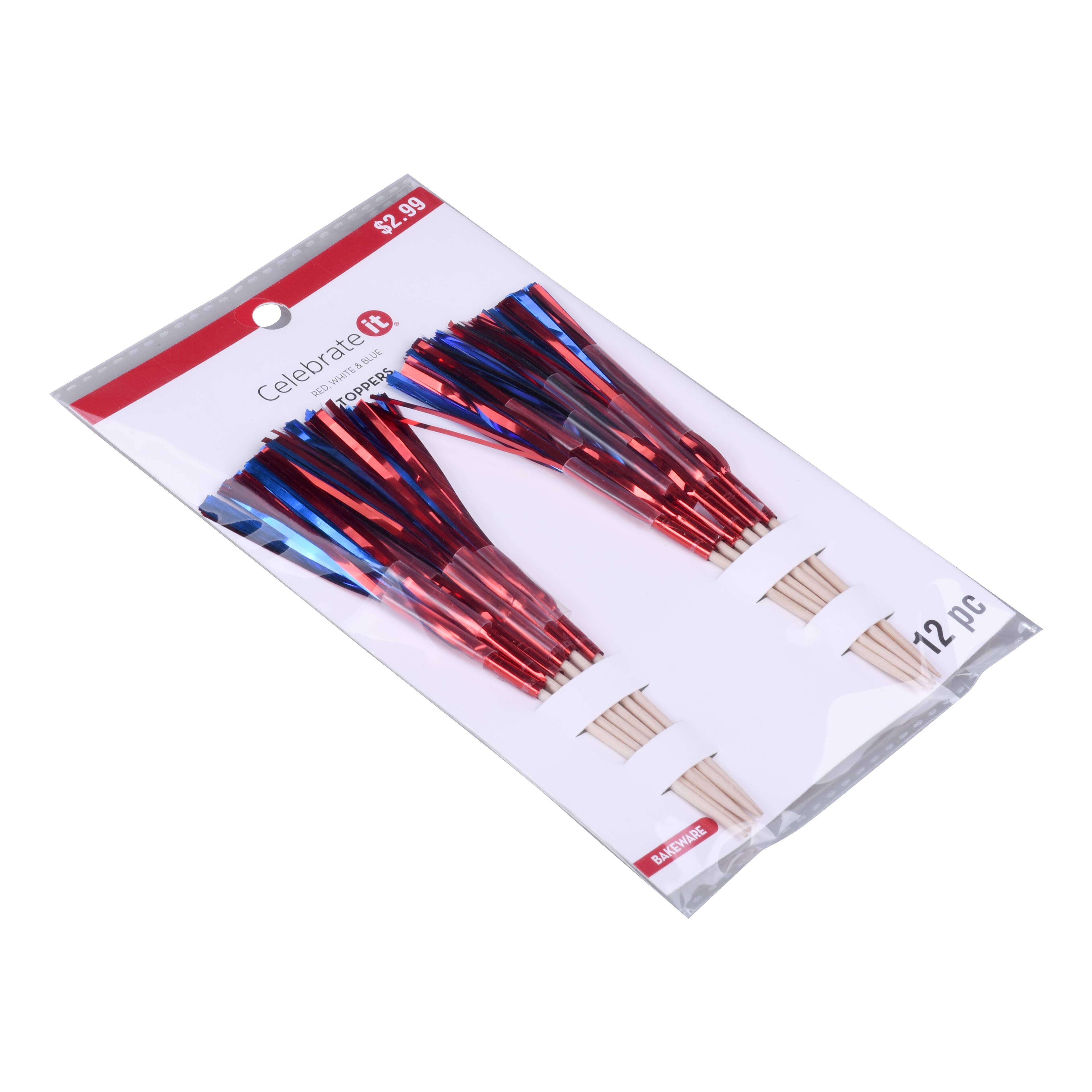 Red, White & Blue Burst Toppers, 12ct. by Celebrate It®