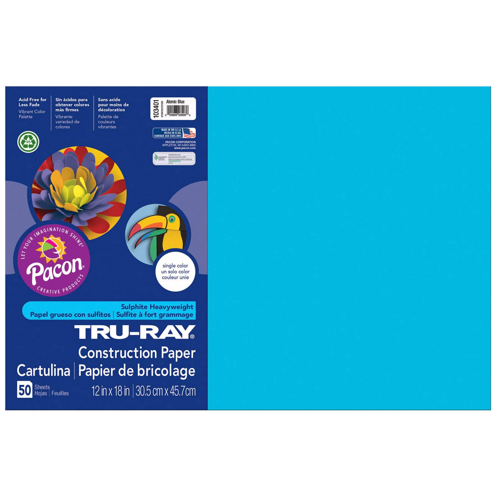 Tru-Ray® 12" x 18" Construction Paper, 3 Packs of 50