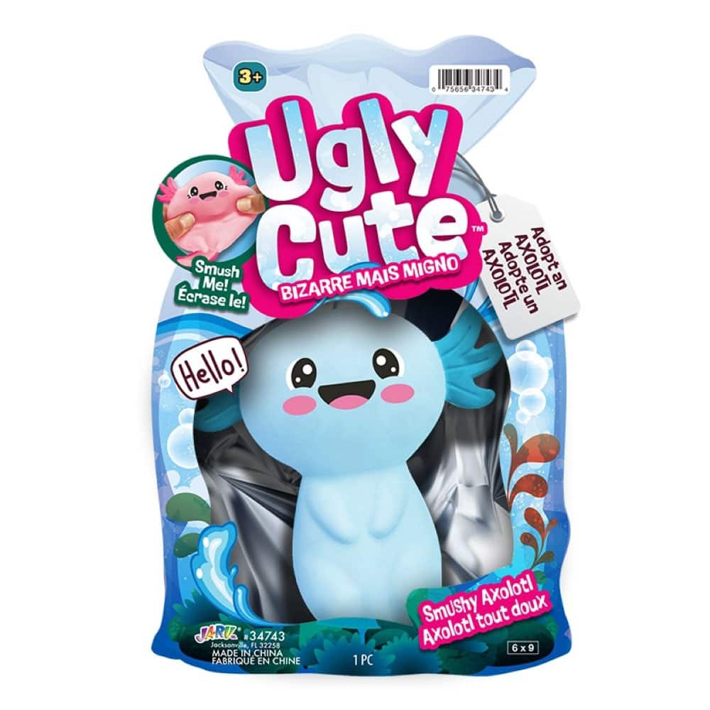 Assorted Ja-Ru® Ugly Cute™ Smushy Axolotl, 1pc.