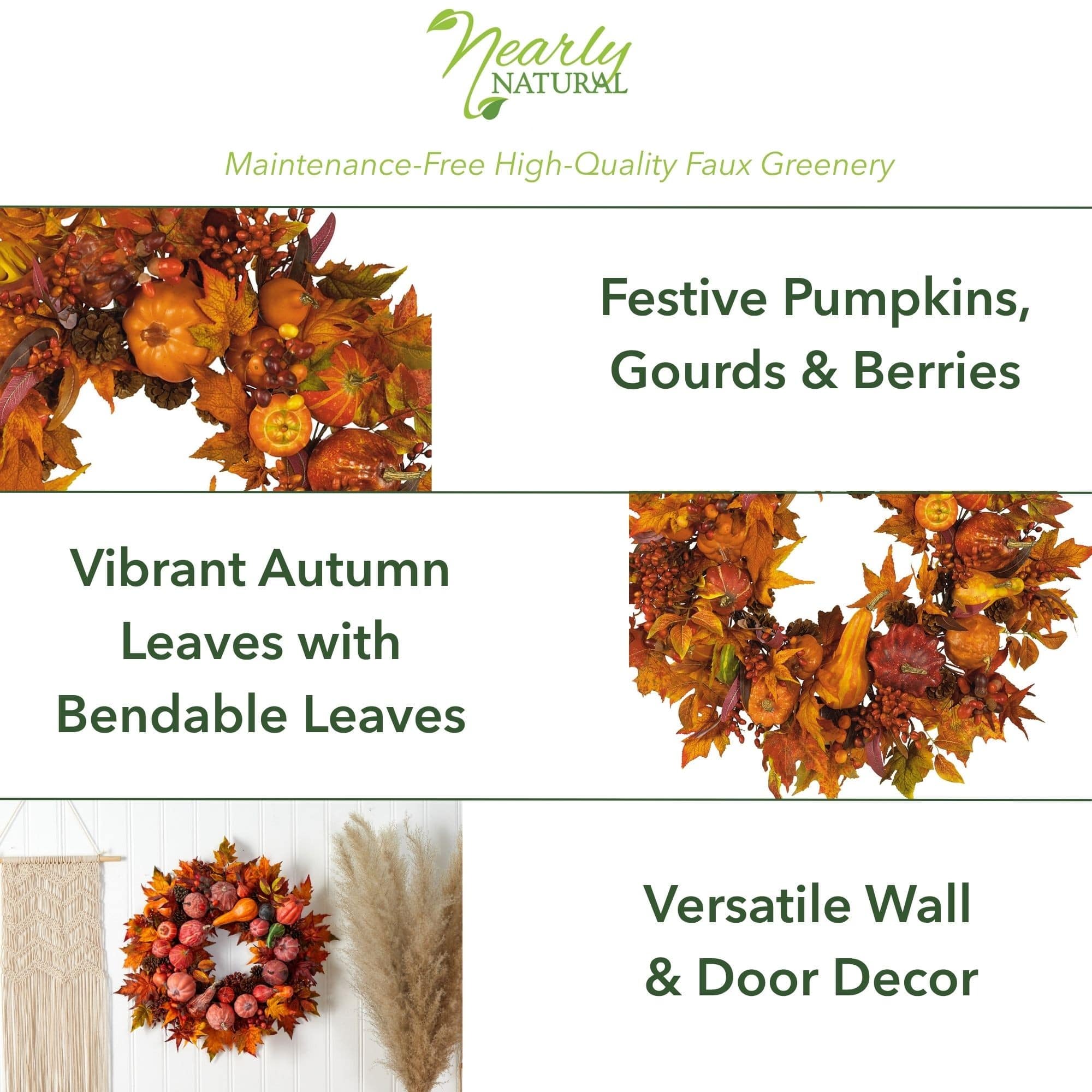 28&#x22; Harvest Pumpkin Wreath