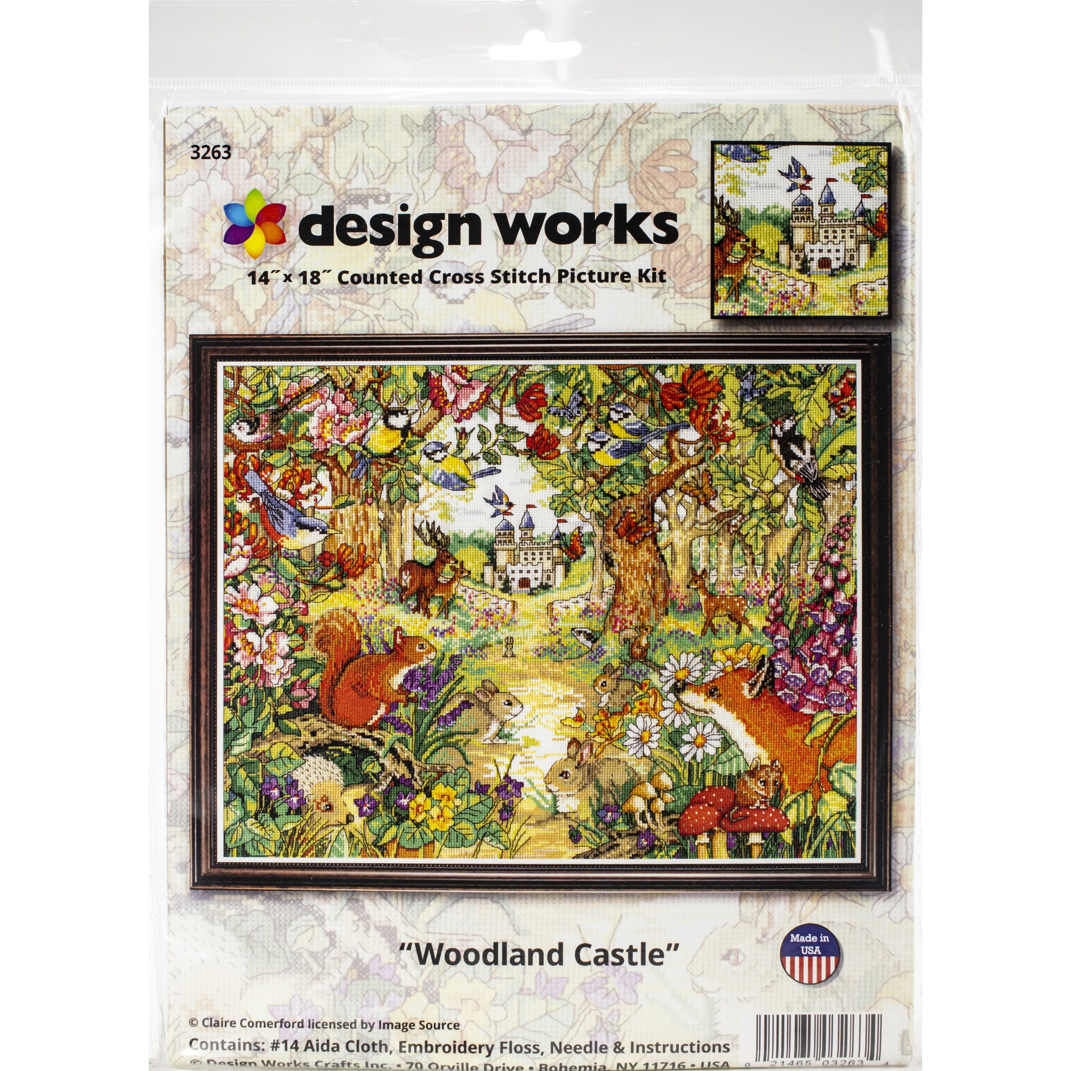 DIY Embroidery Organizer Kit castle, Cross Stitch Kit, Floss