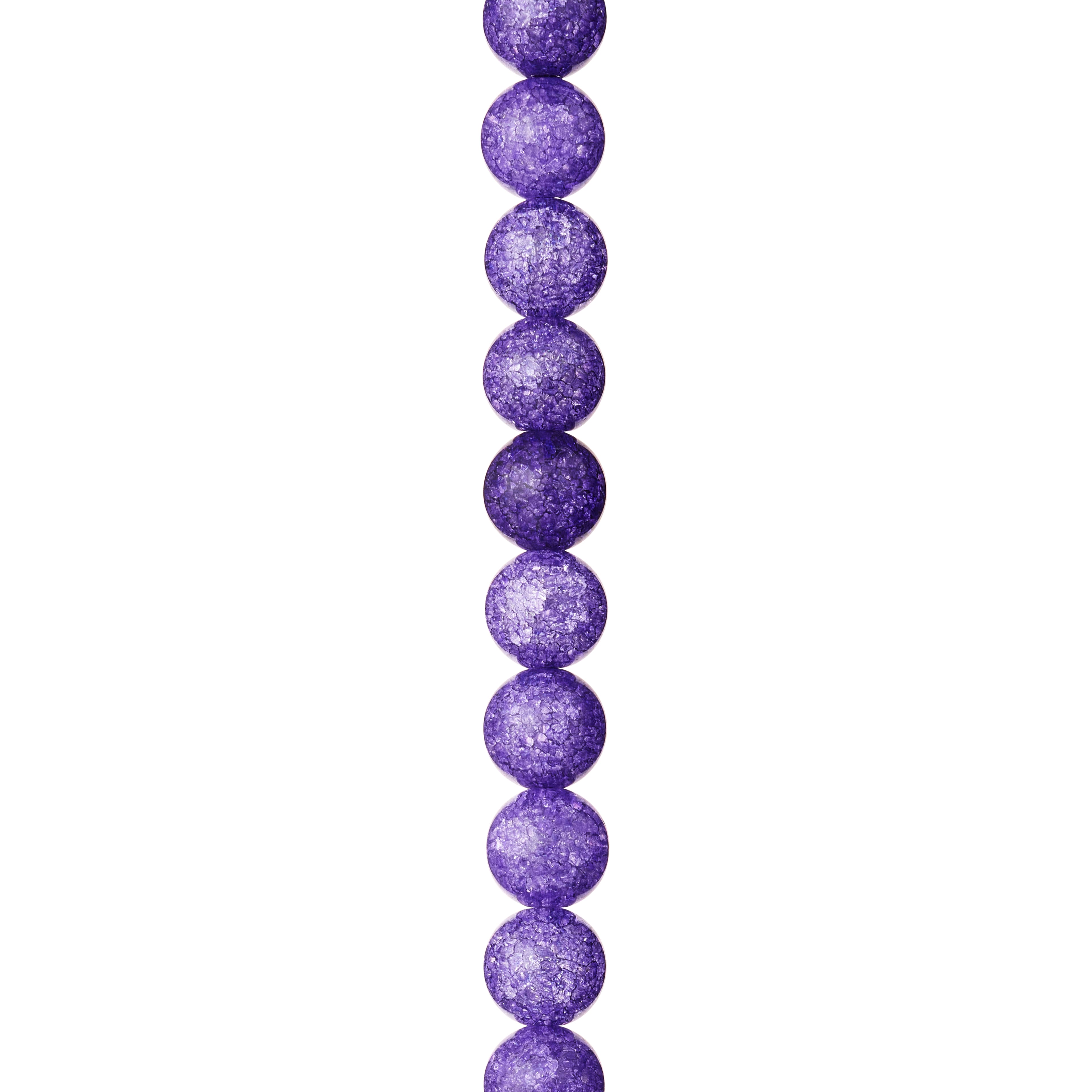 12 Pack: Purple Crackled Quartz Round Beads, 10mm by Bead Landing™