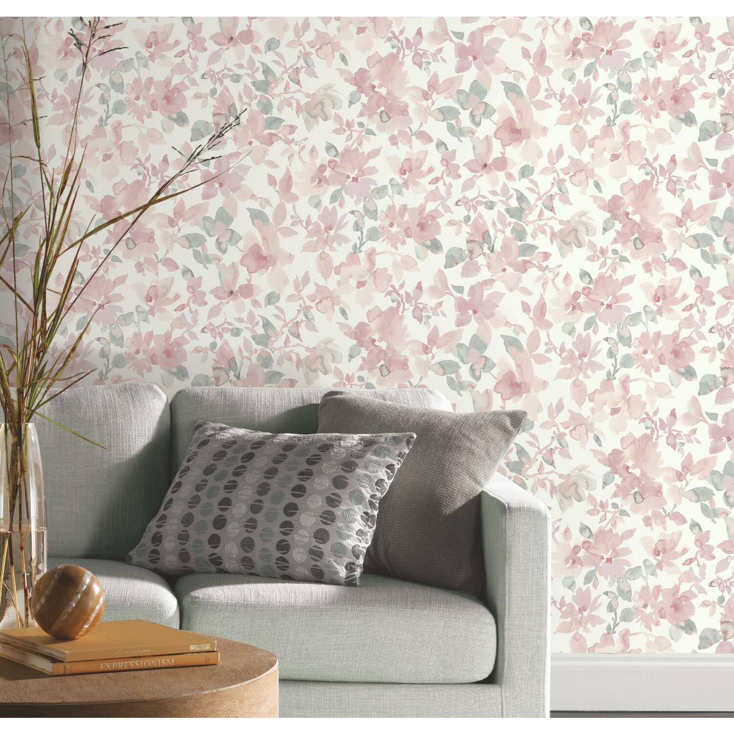 RoomMates Watercolor Floral Peel & Stick Wallpaper