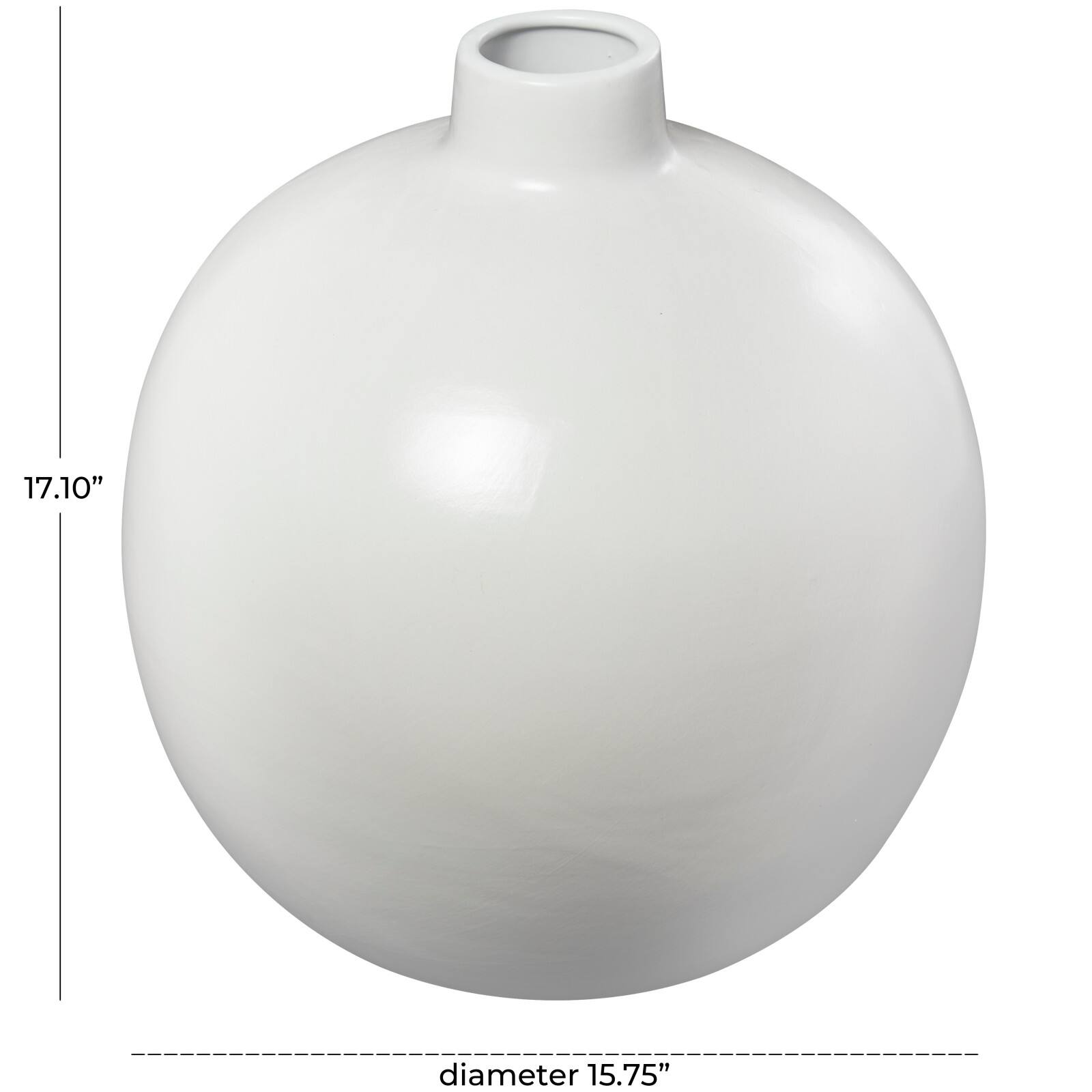 17&#x22; Modern Round Ceramic Vase