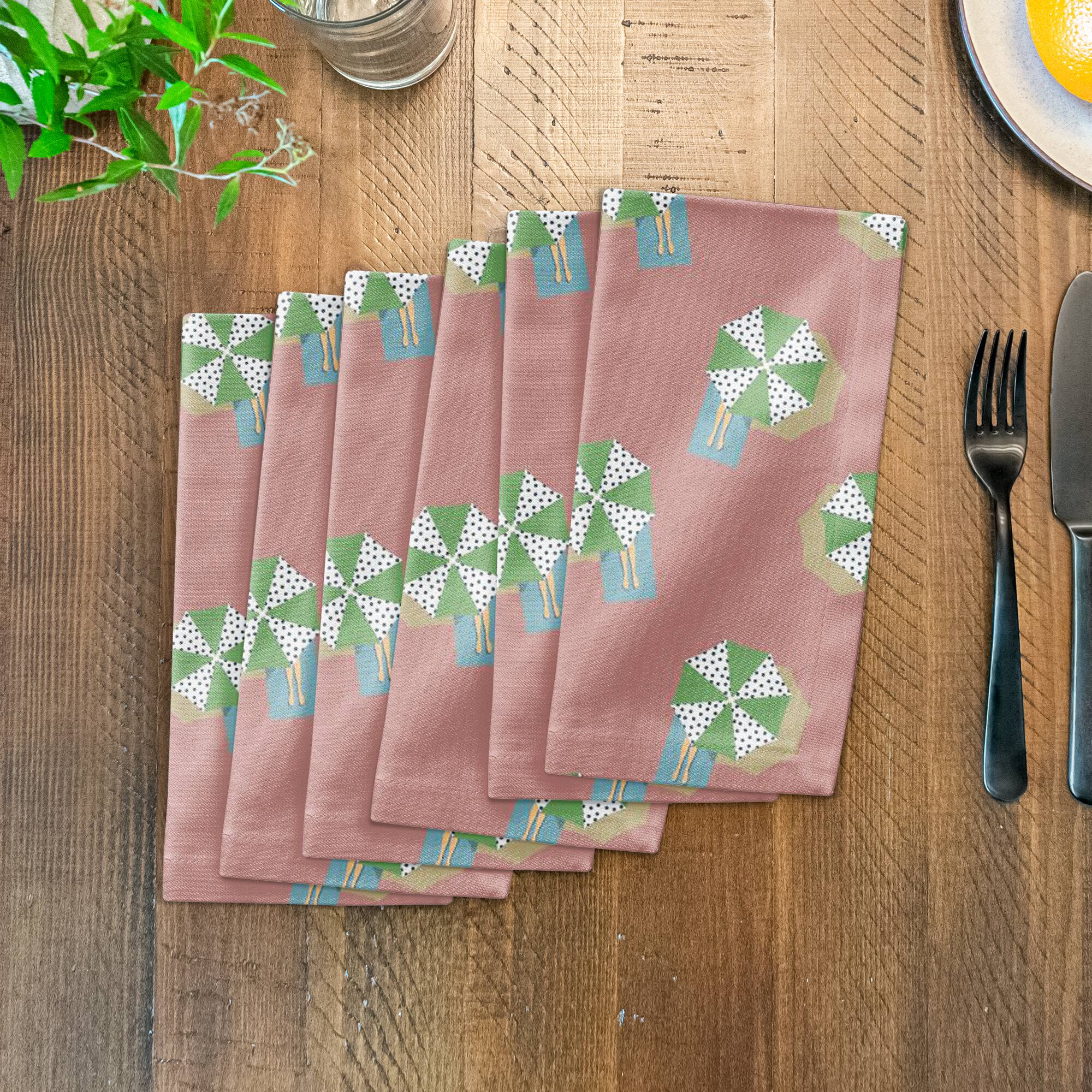 Umbrella Print Cotton Twill Napkin