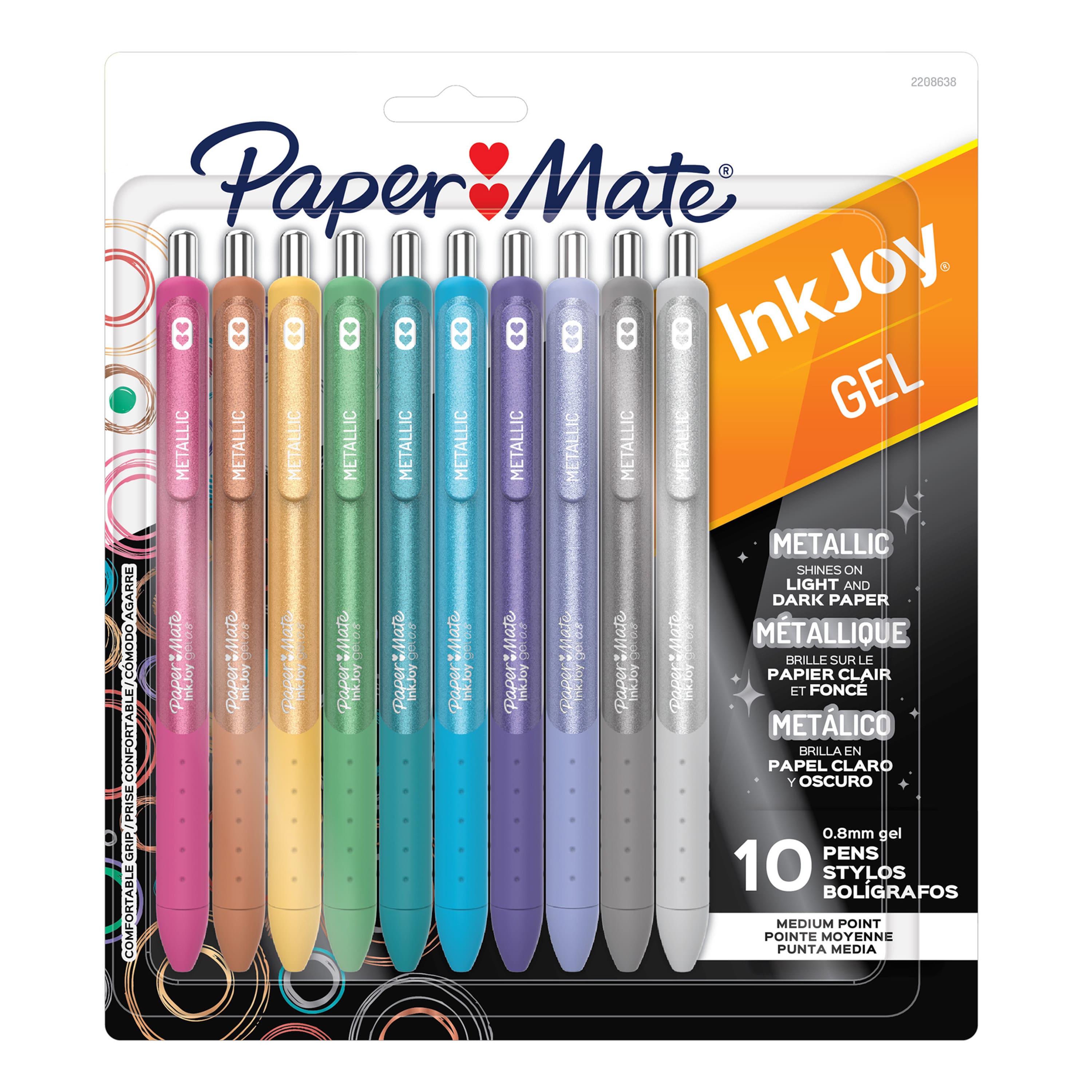 Paper Mate® InkJoy® Medium Point Metallic 10 Color Retractable Gel Pen Set