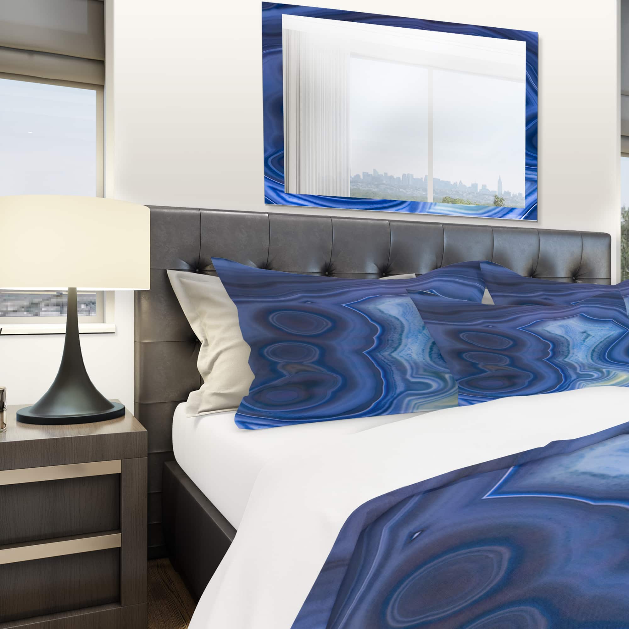 Designart &#x27;Blue Agate Stone Design&#x27; Modern &#x26; Contemporary Bedding Set - Duvet Cover &#x26; Shams