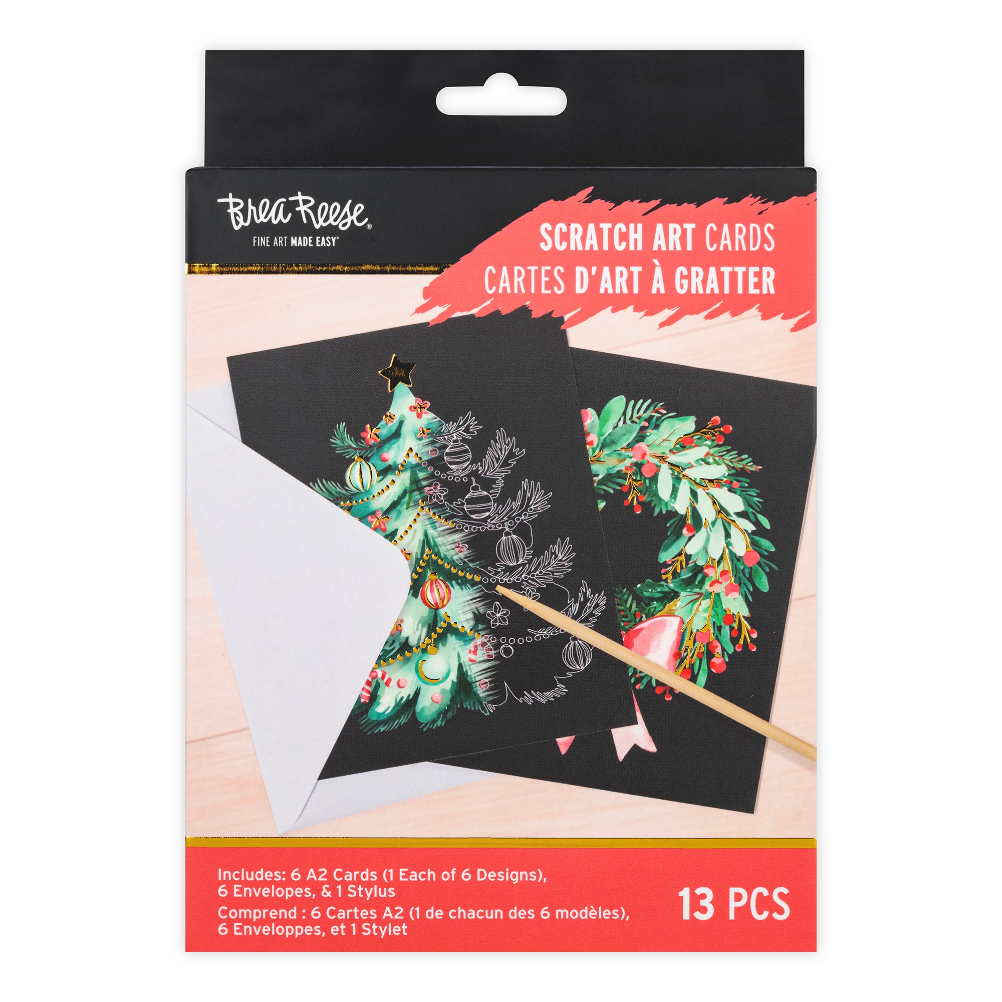 Brea Reese™ Holiday Floral Scratch Art Card Kit