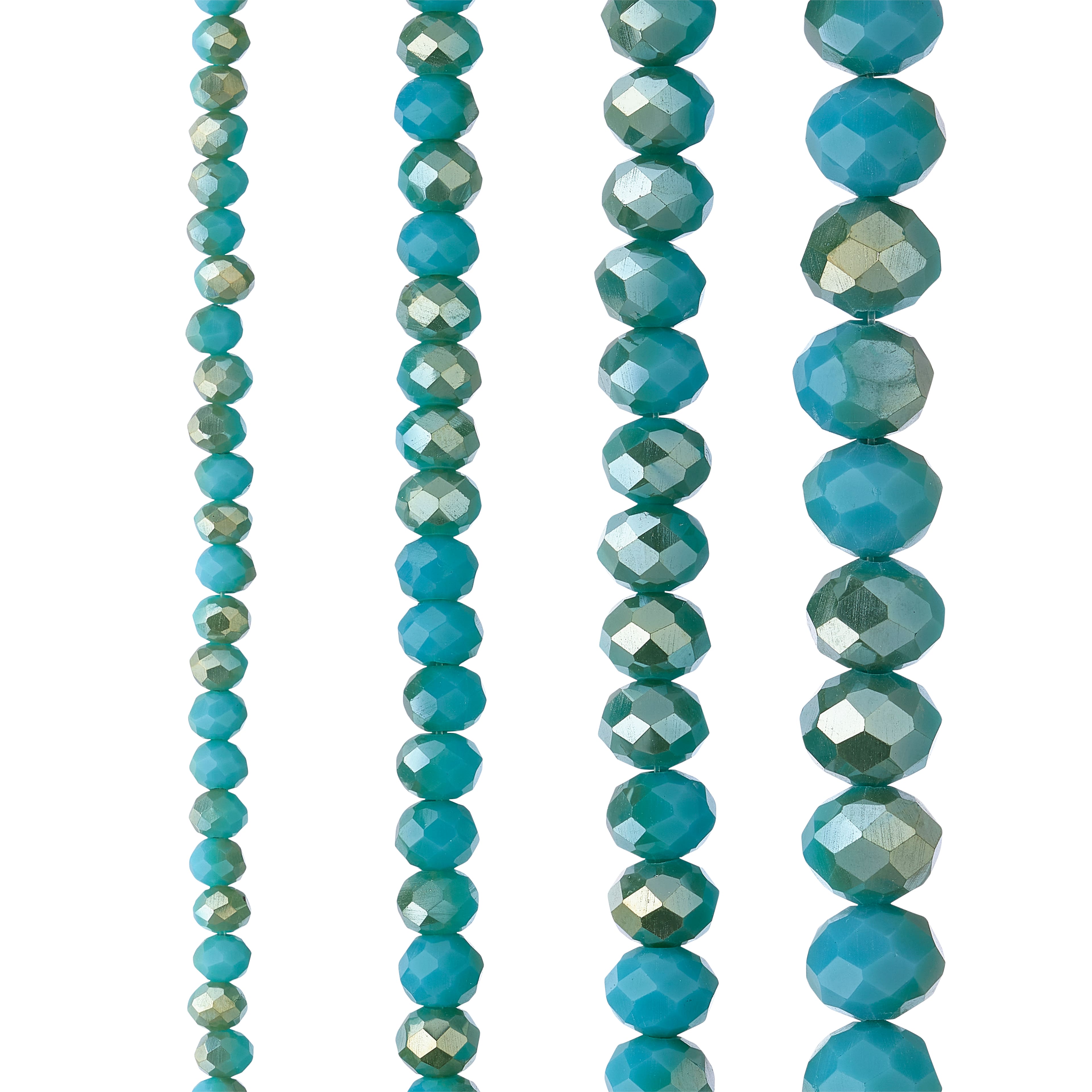 12 Pack: Aqua Faceted Glass Round Beads by Bead Landing&#x2122;