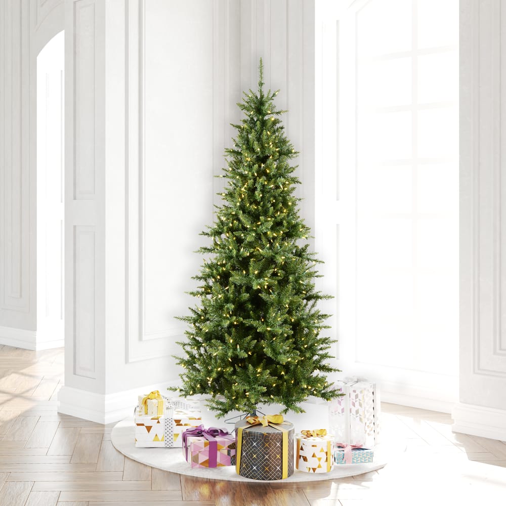 7.5ft. Pre-Lit Slim Camdon Fir Artificial Christmas Tree, Warm White Dura-Lit&#xAE; LED Lights