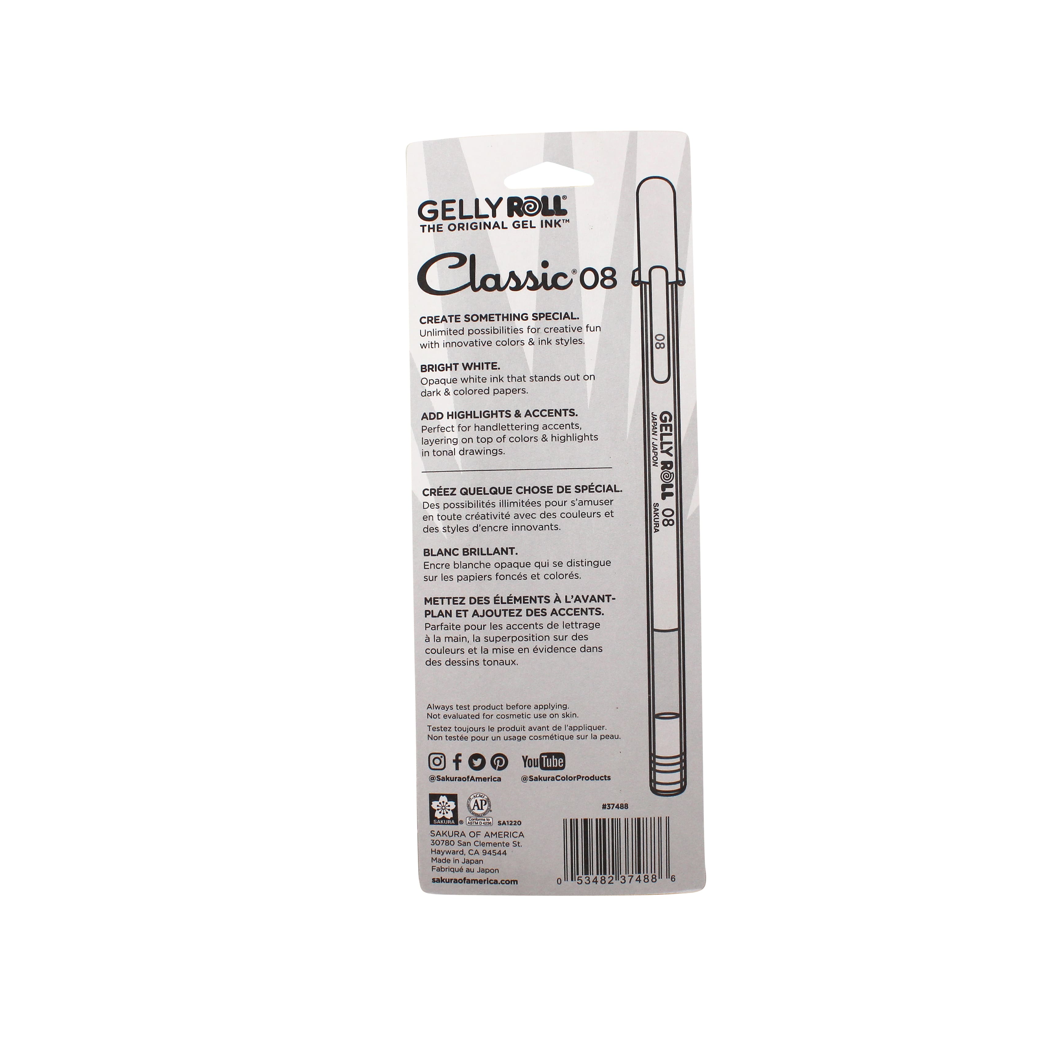 Gelly Roll® Classic® 08 Medium Bright White Ink Pens, 3ct.