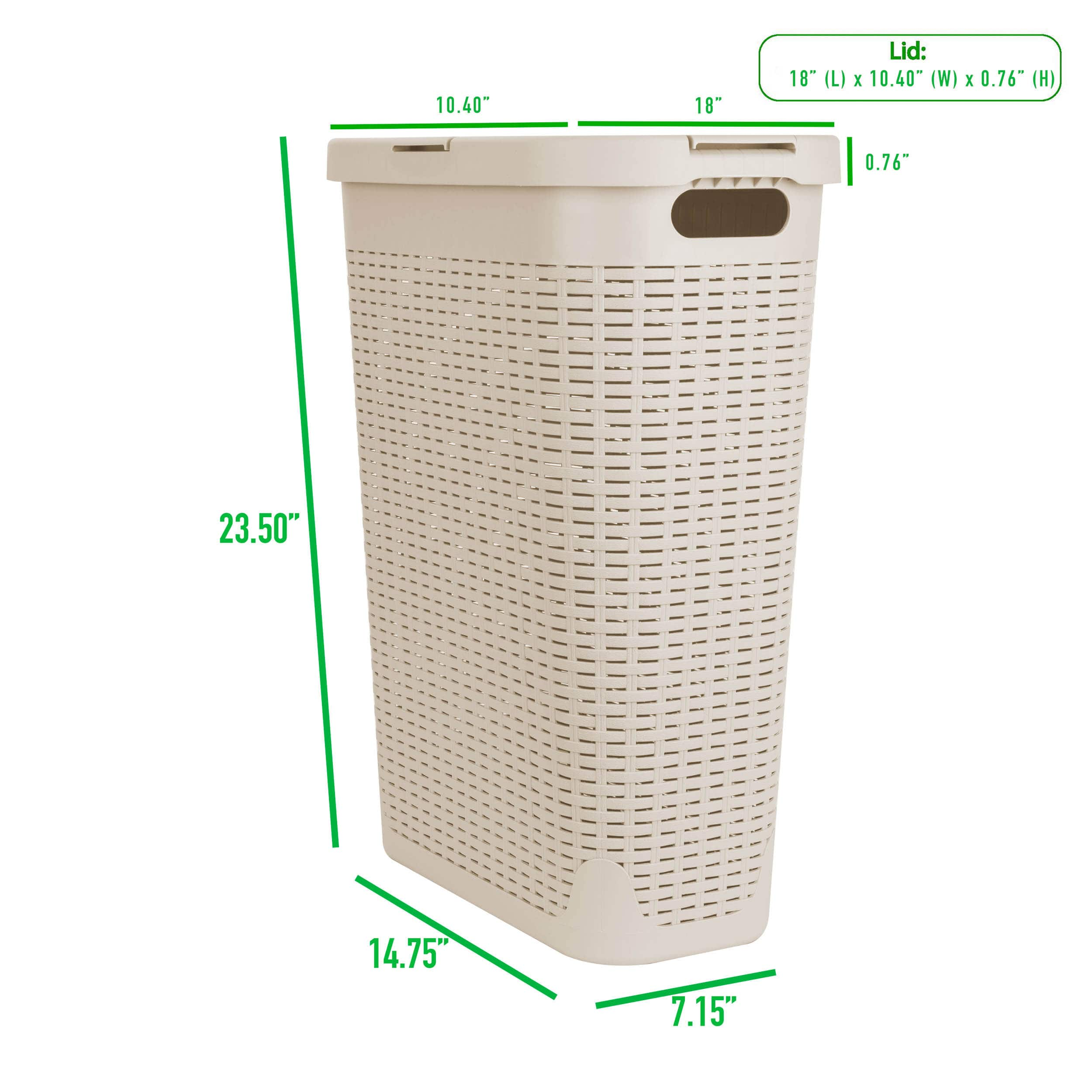 Mind Reader 23.5&#x27;&#x27; Slim Laundry Hamper with Cutout Handles