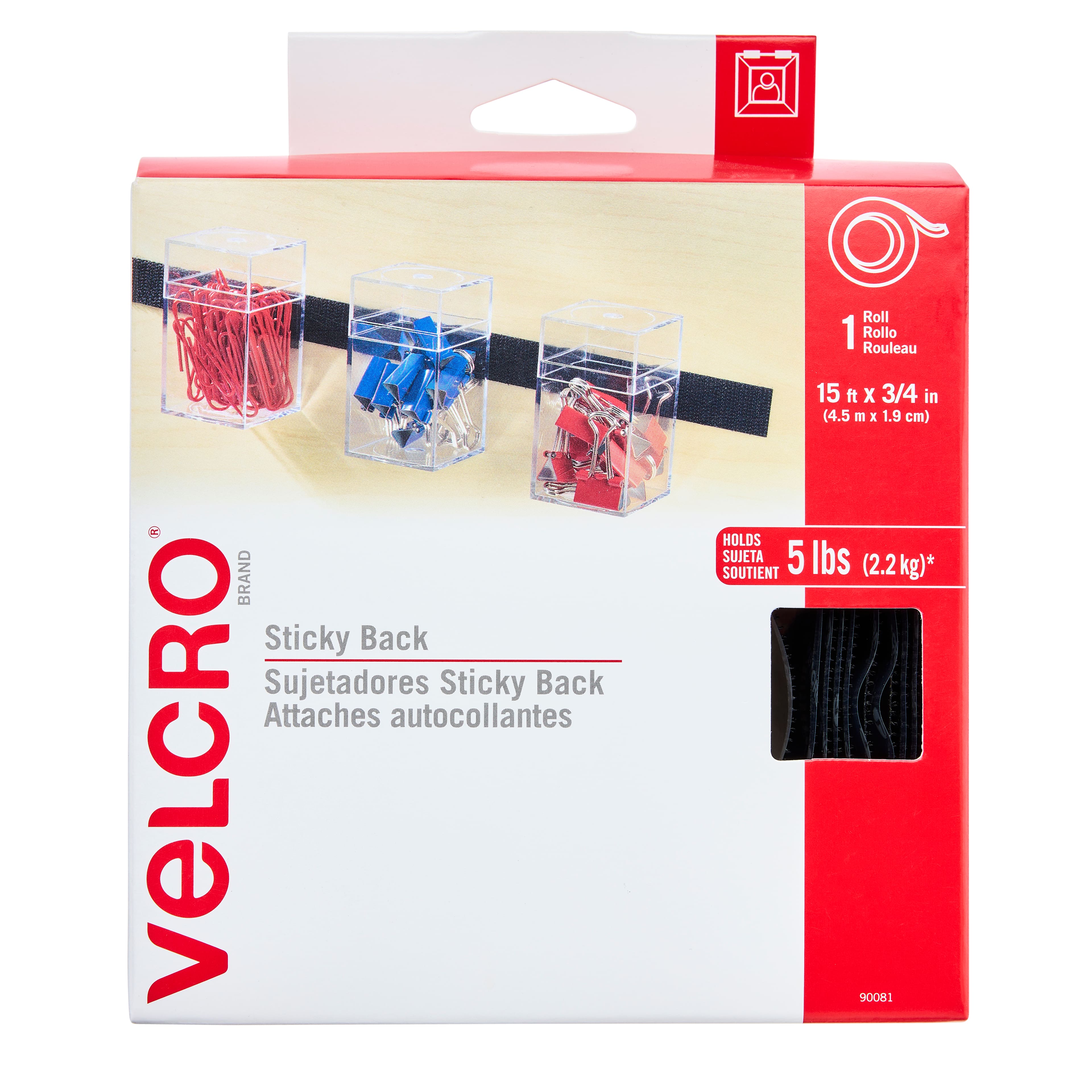 6 Pack: VELCRO&#xAE; Brand Sticky Back Black Tape, 15ft.