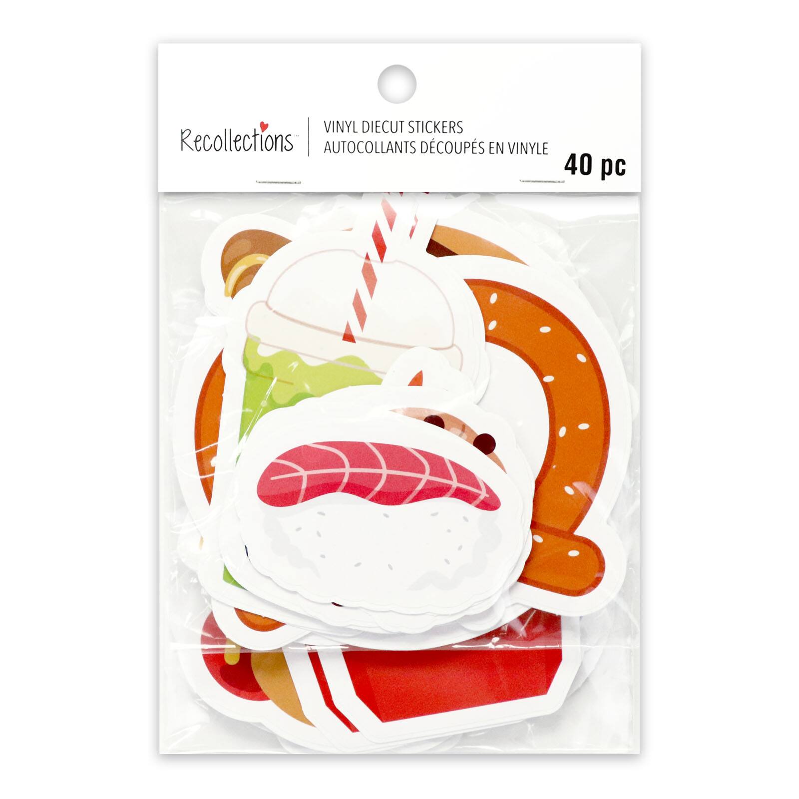 Ensemble d’autocollants découpés en vinyle à thème d’aliments de Recollections