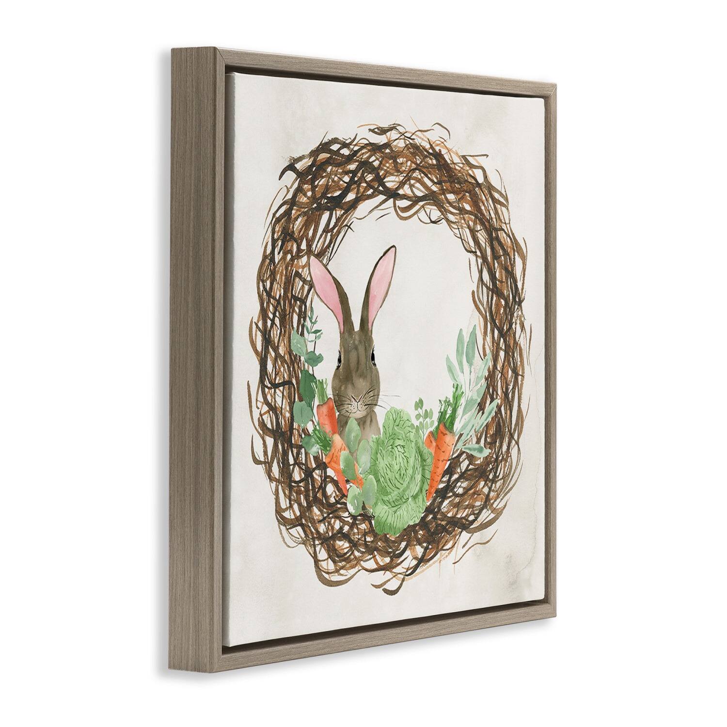 Stupell Industries Spring Easter Wreath Floater Framed Art