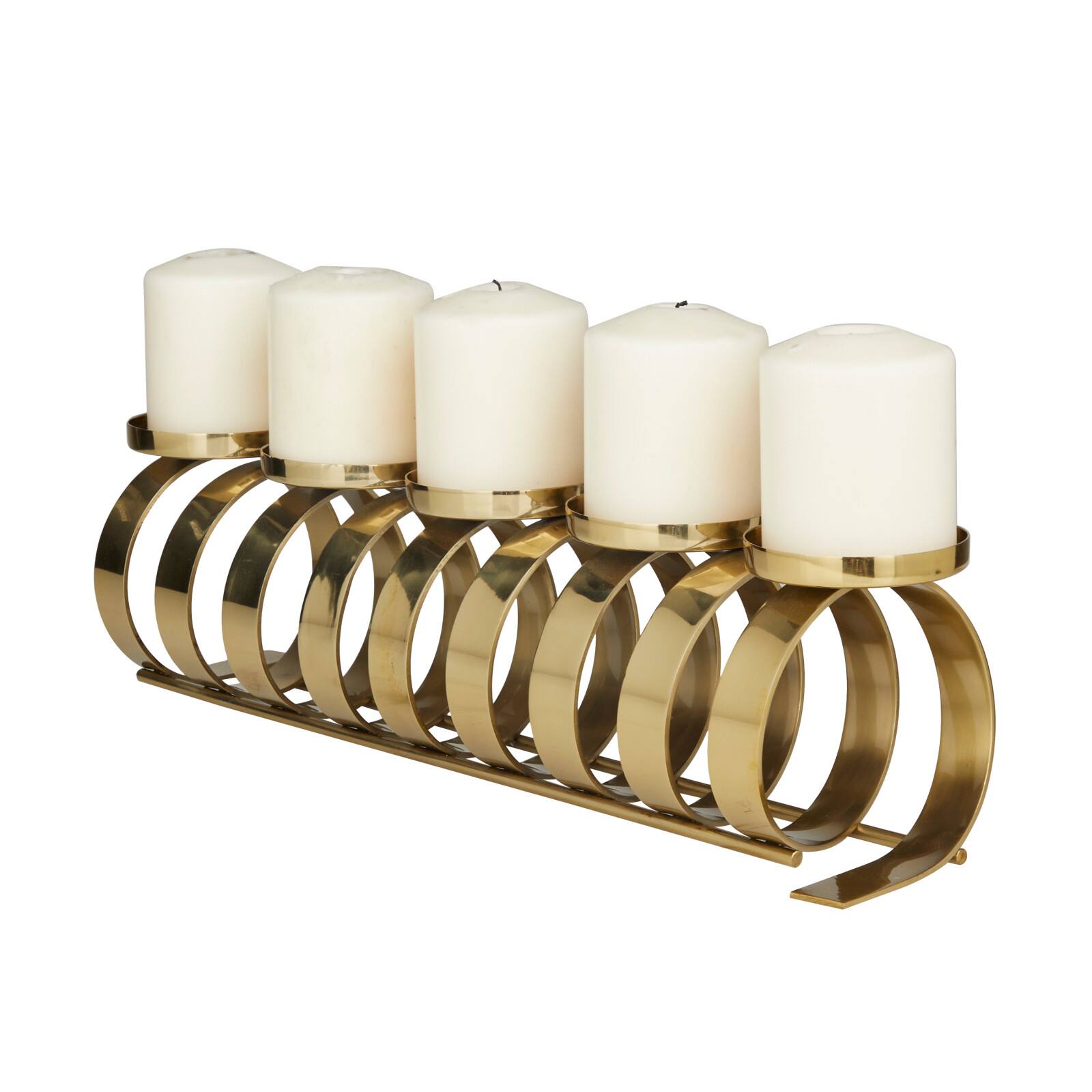 20&#x22; Gold Contemporary Candle Holder