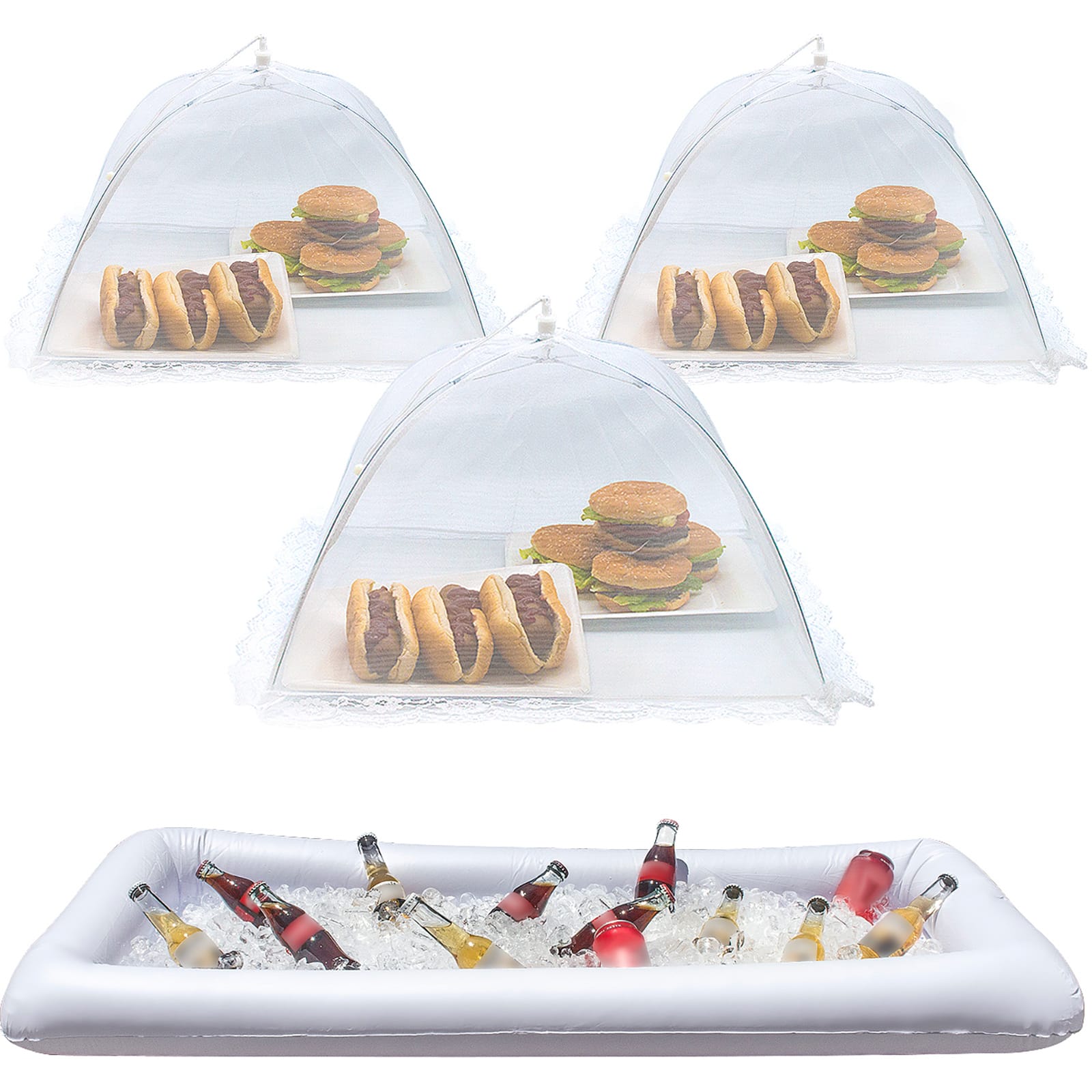 Sorbus Inflatable Bar and Food Cover Umbrellas Bundle
