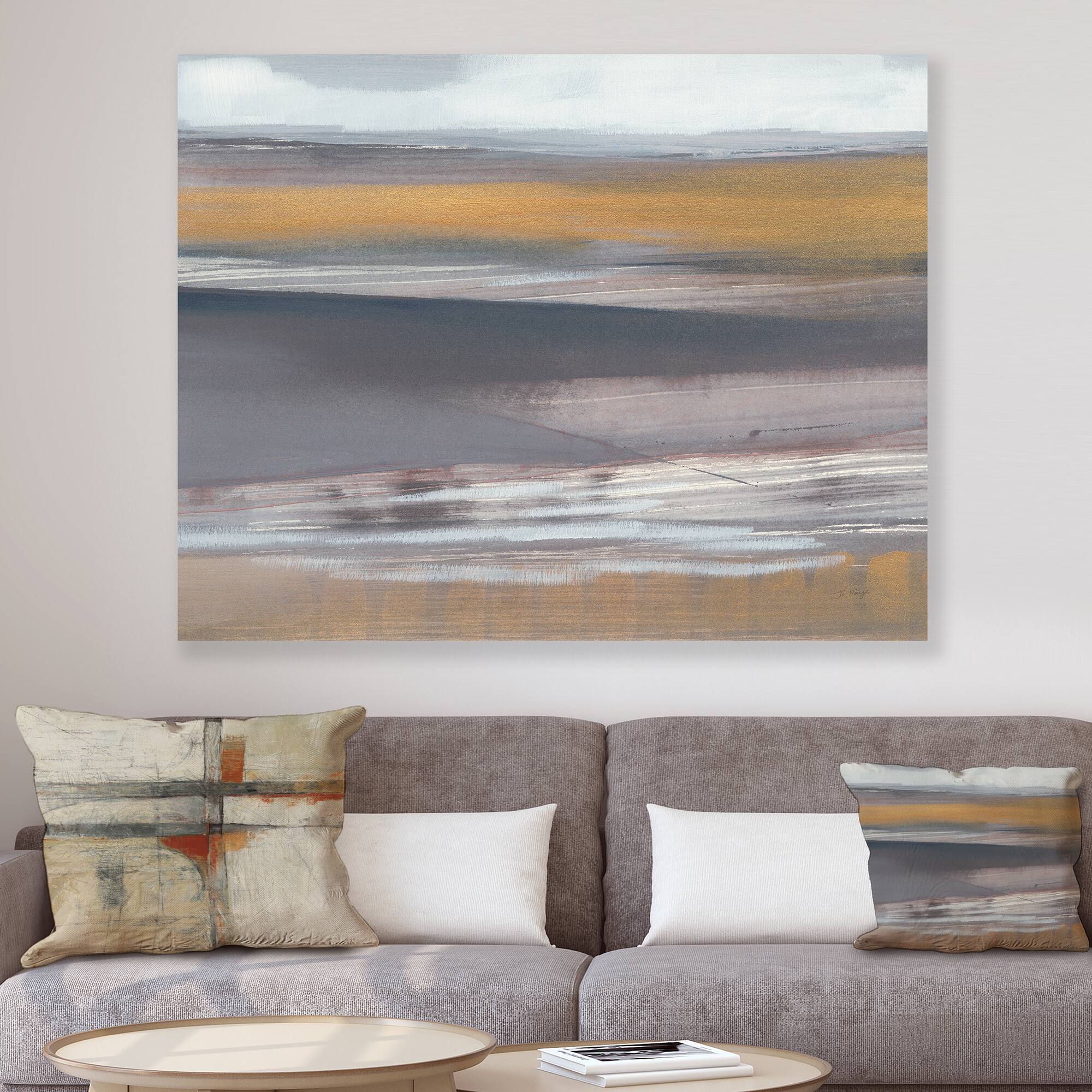 Designart - Misty Grey Beach - Nautical & Coastal Premium Canvas Wall Art