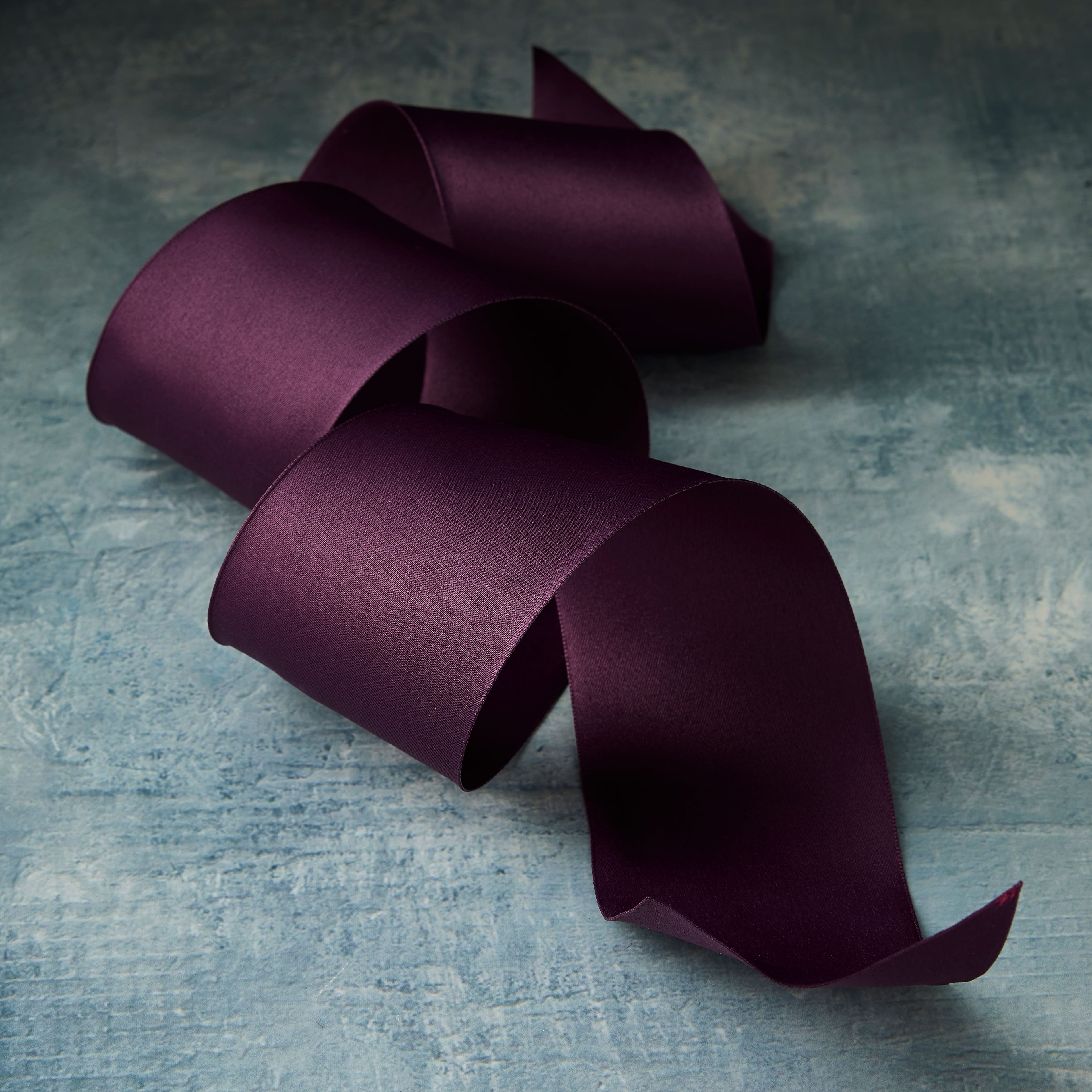 2.5&#x22; x 10yd. Wine Wired Satin Ribbon by Celebrate It&#x2122; Classic