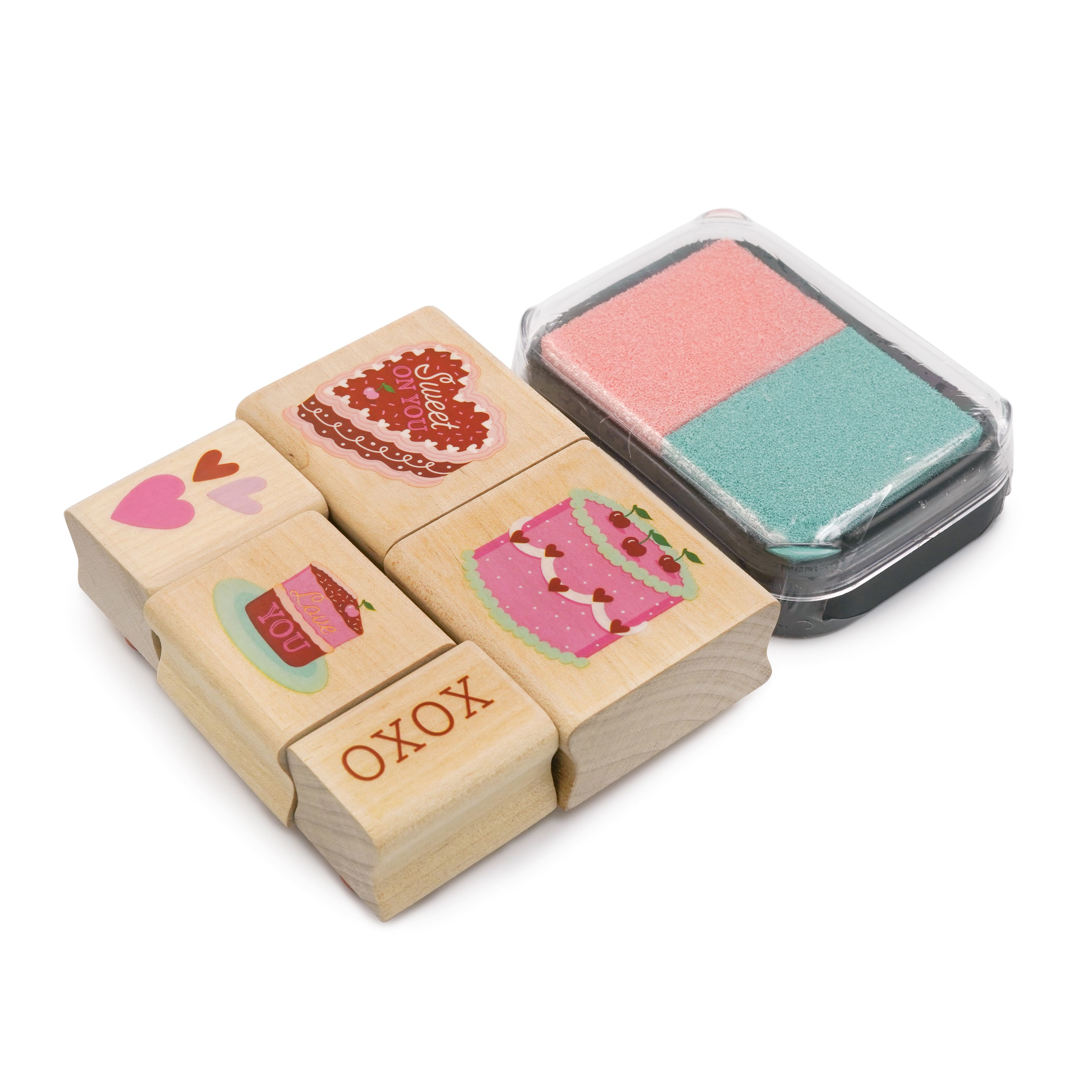 Valentine&#x27;s Day Cake Archival Pigment Ink Pad &#x26; Stamp Set by Recollections&#x2122;