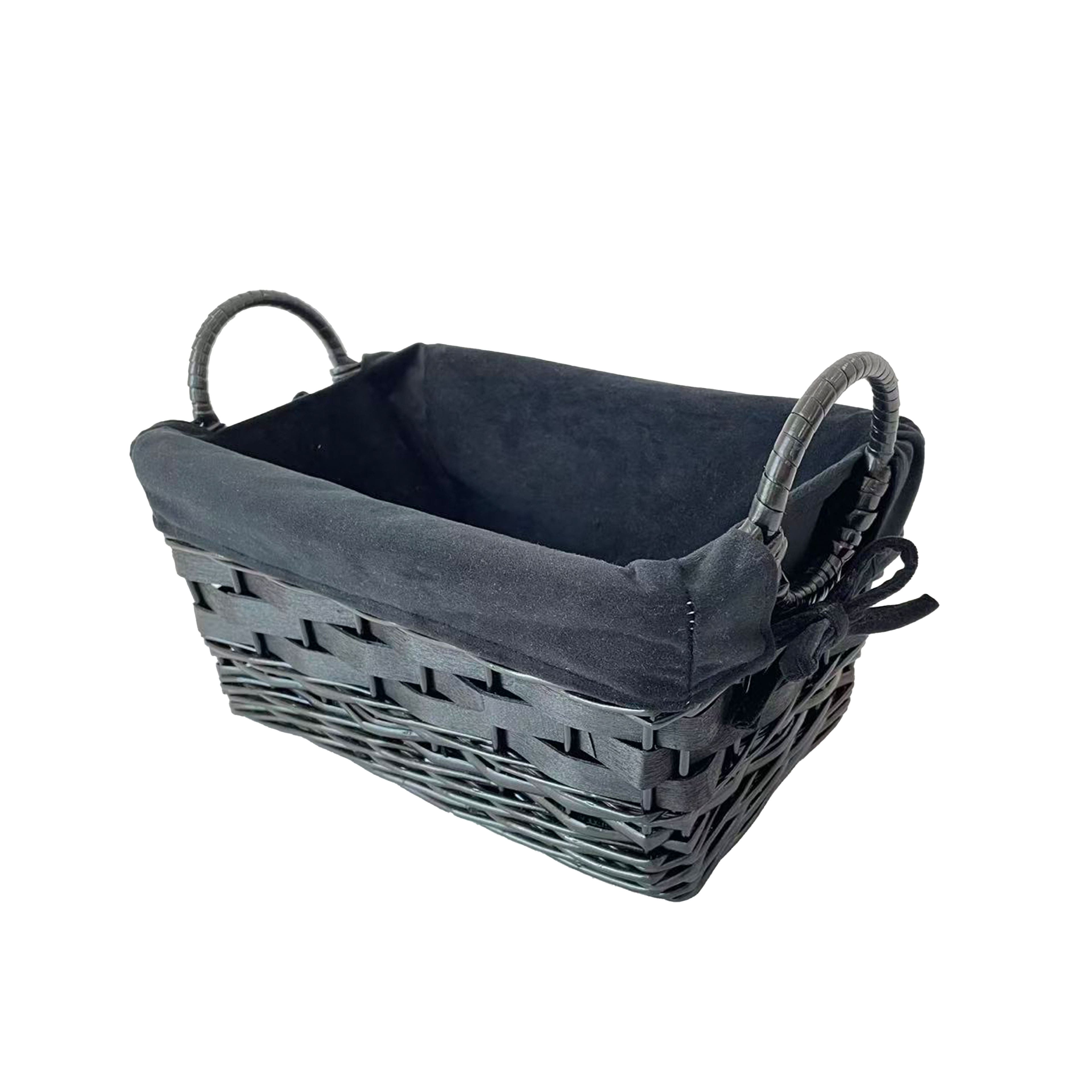 Black Velvet Lined Willow Basket by Ashland