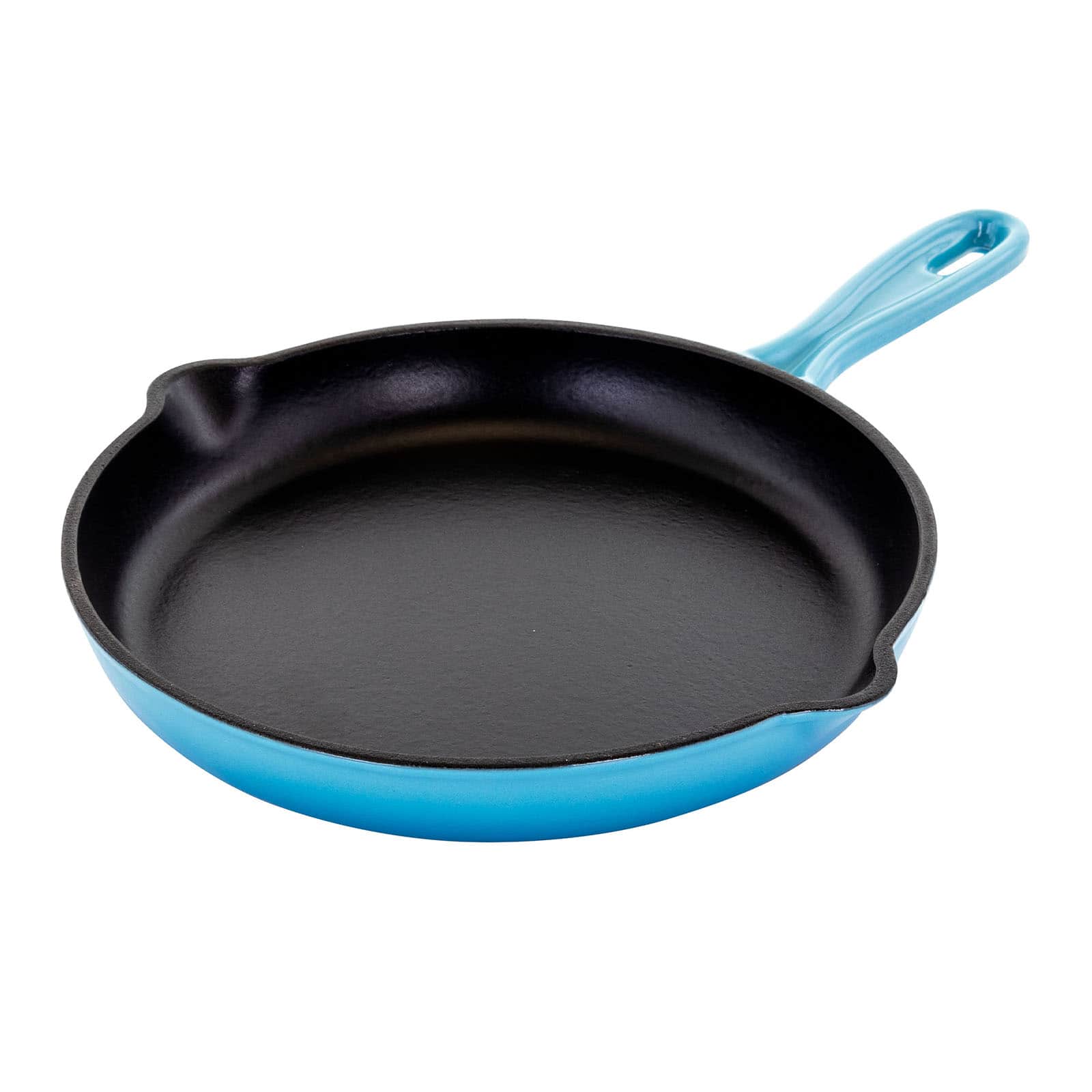 MegaChef Round 10.25&#x22; Blue Enameled Cast Iron Skillet