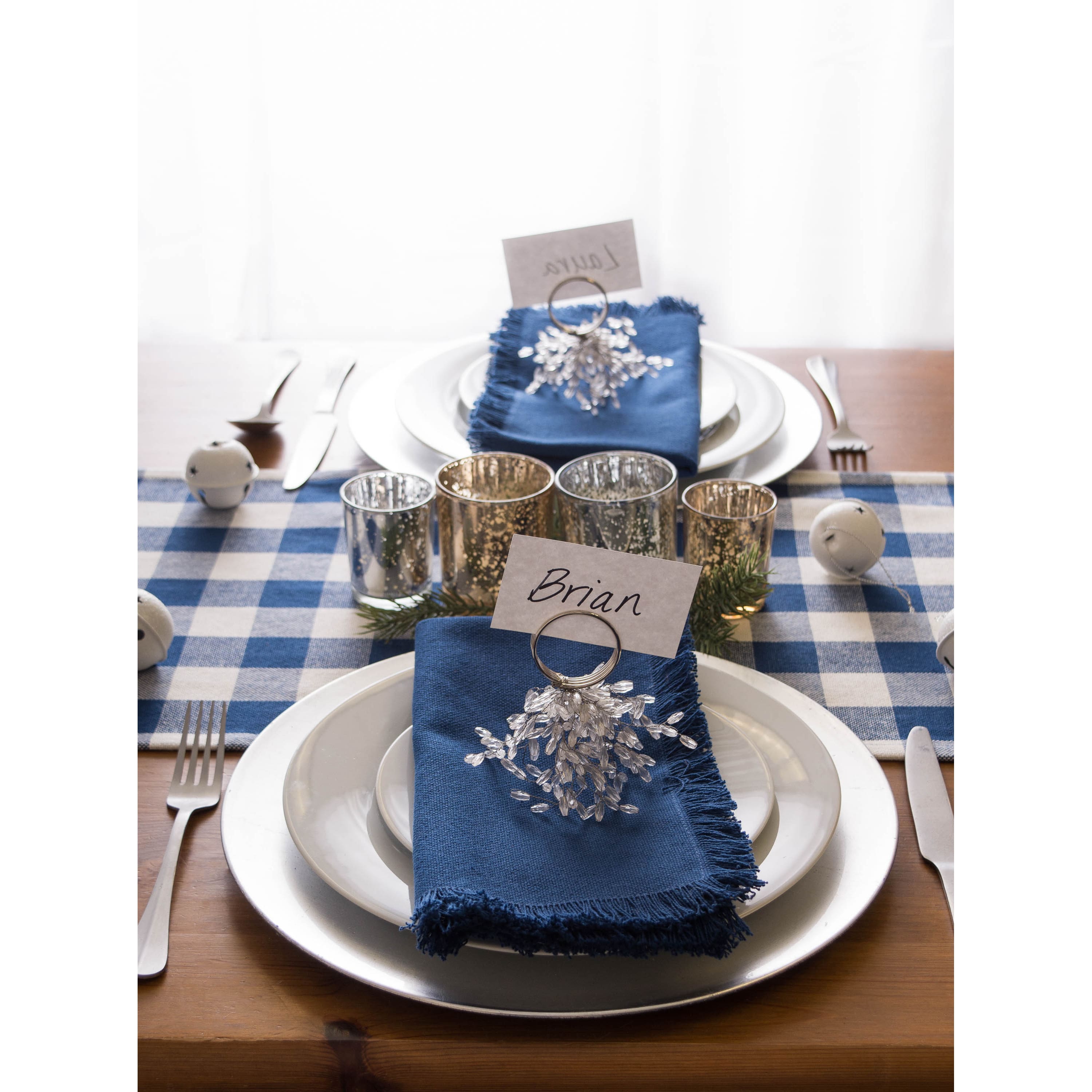 DII® Silver Beaded Burst Napkin Rings, 6ct.