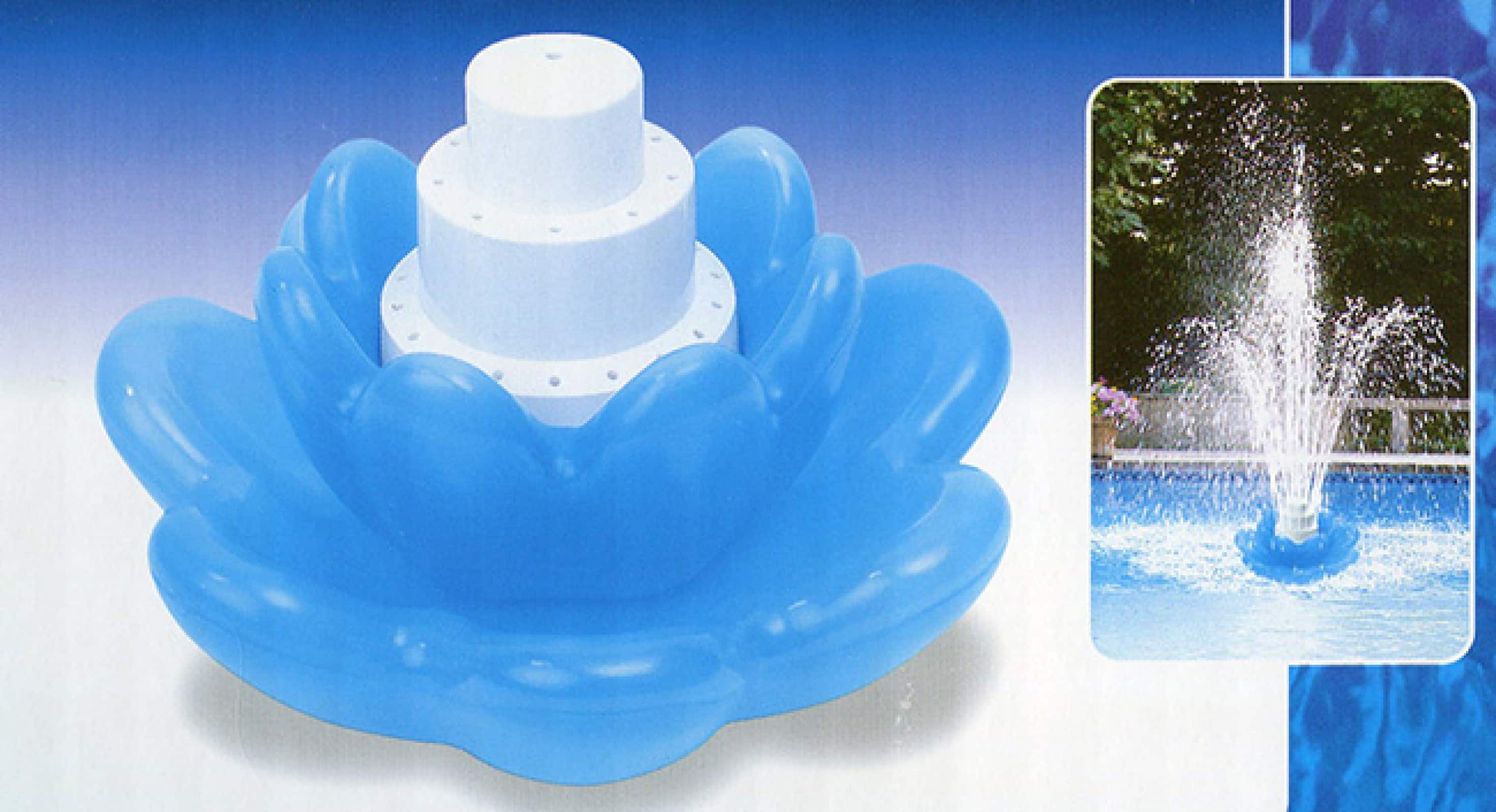 Swim Central 11&#x22; Blue Triple Tier Flower Blossom Swimming Pools Water Fountain