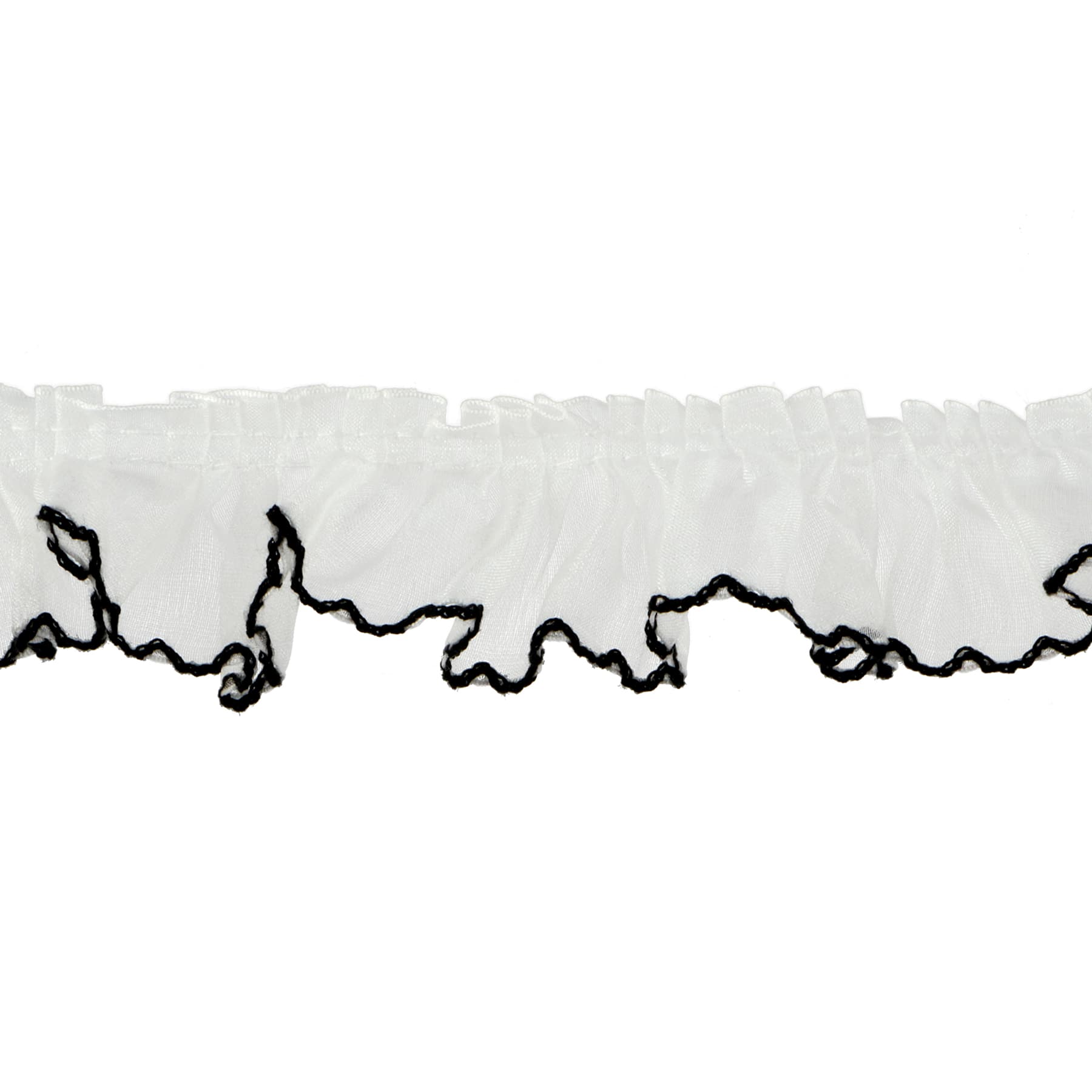 1.62&#x22; Black &#x26; White Organza Ruffled Trim by Celebrate It&#xAE;