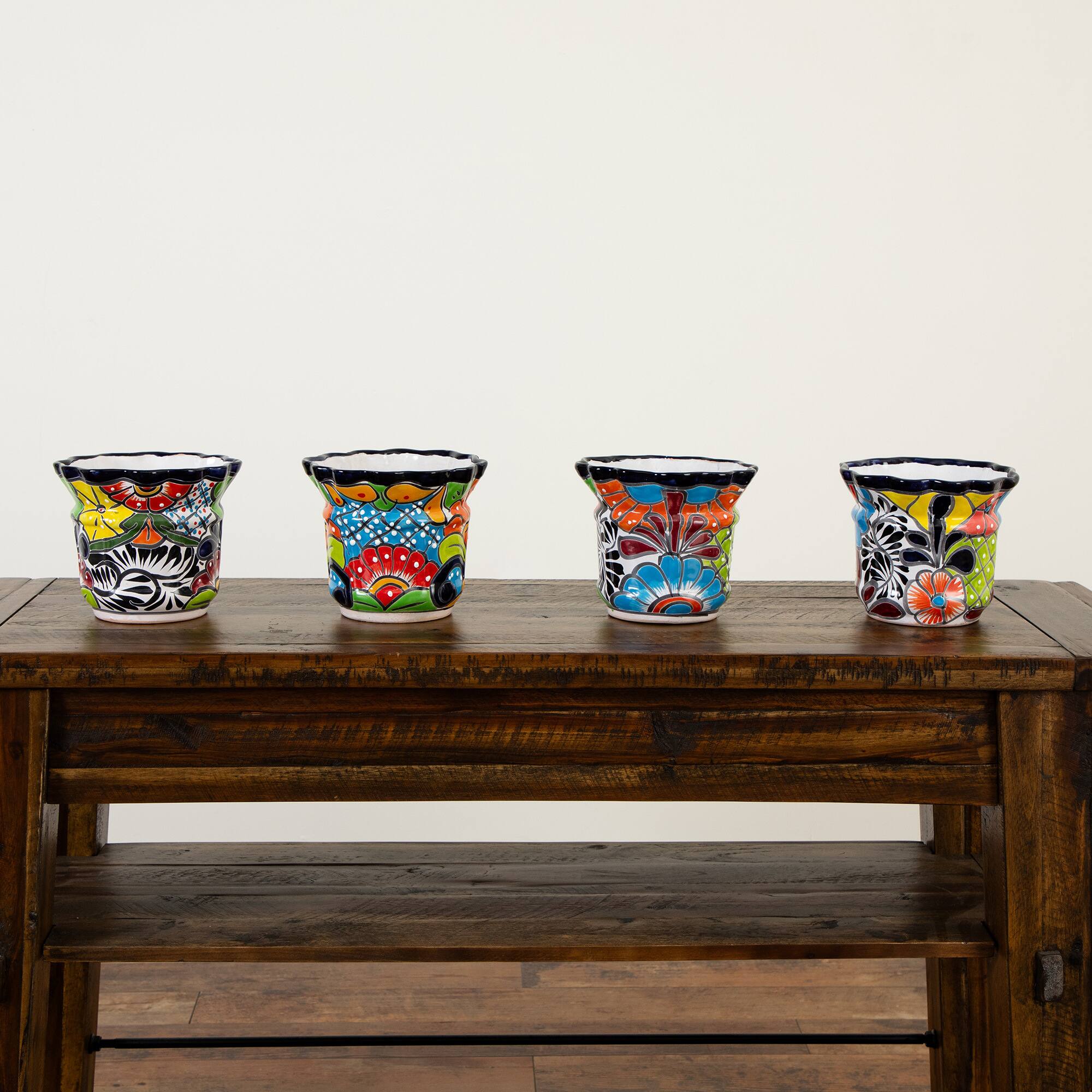 8" Handmade Mexican Talavera Ceramic Planter