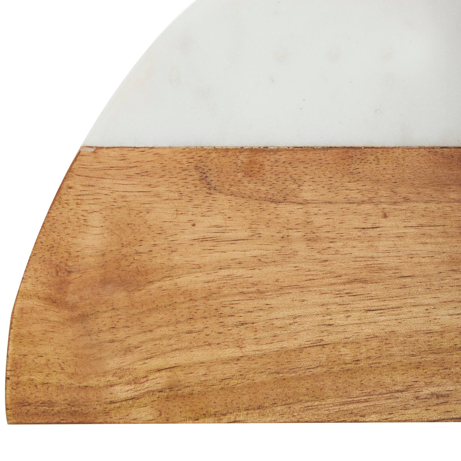 5" Marble & Wood Geometric Arched Bookends Set