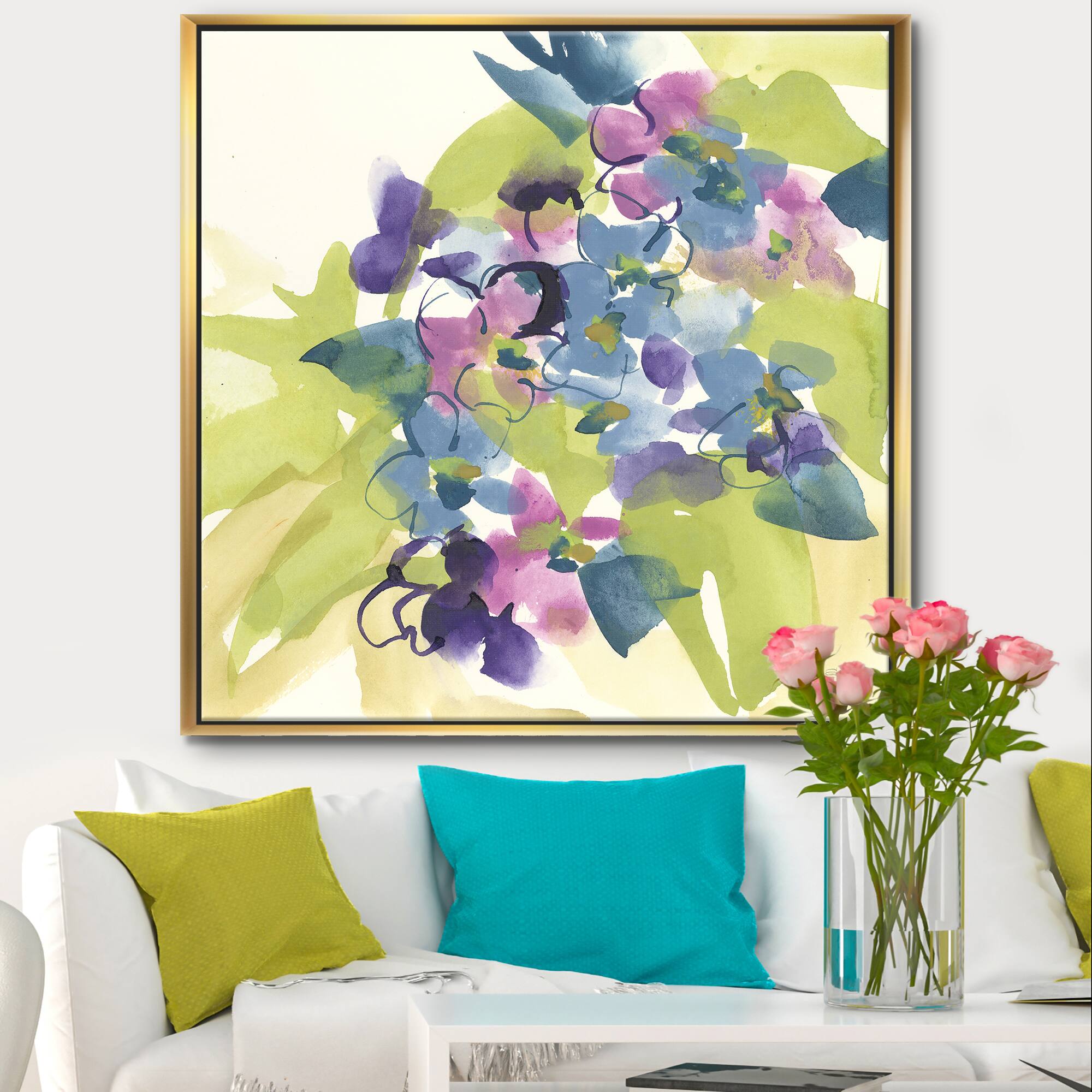 Designart - Spring Bouquet I - Traditional Framed Canvas