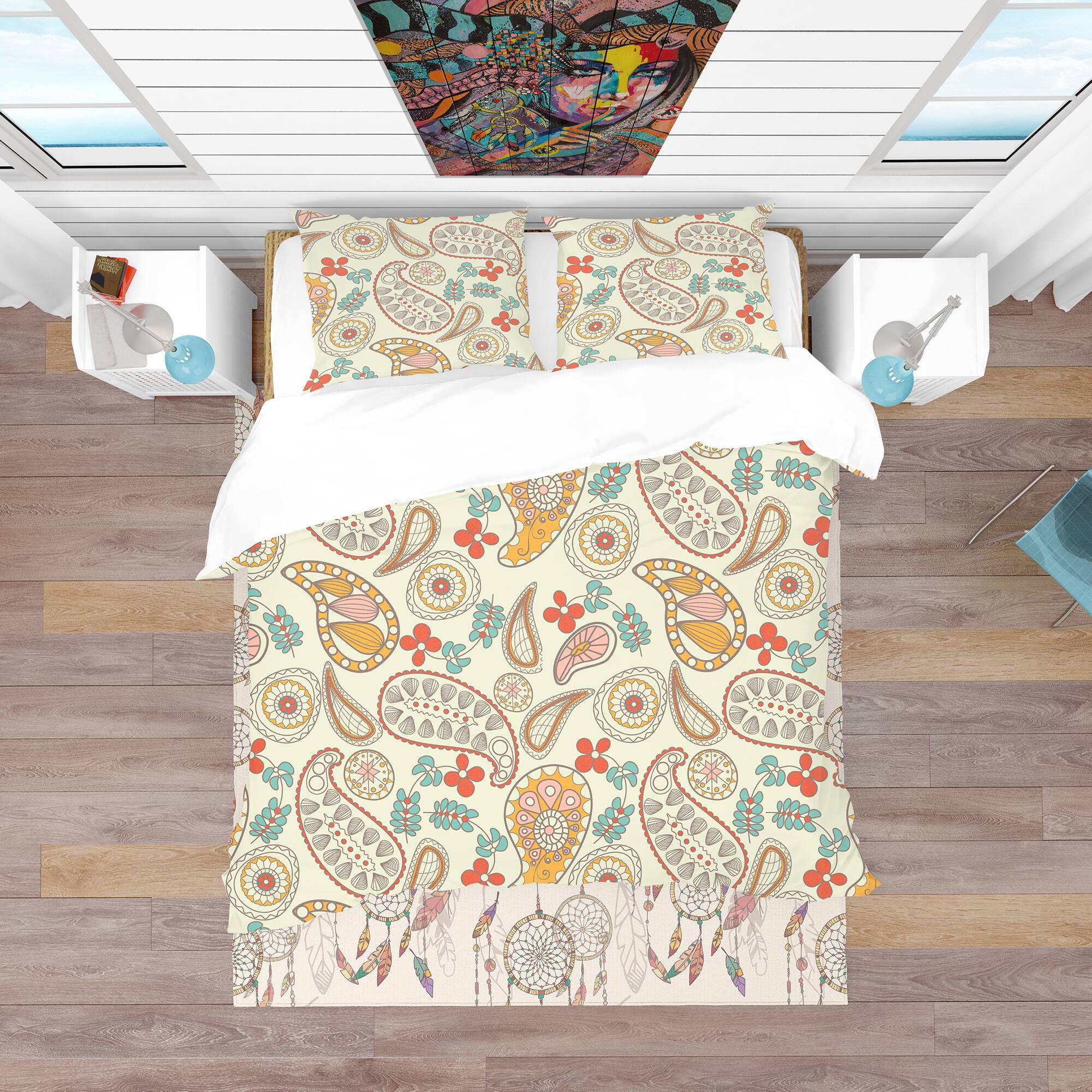 Designart &#x27;Paisley Pattern&#x27; Vintage Bedding Set - Duvet Cover &#x26; Shams