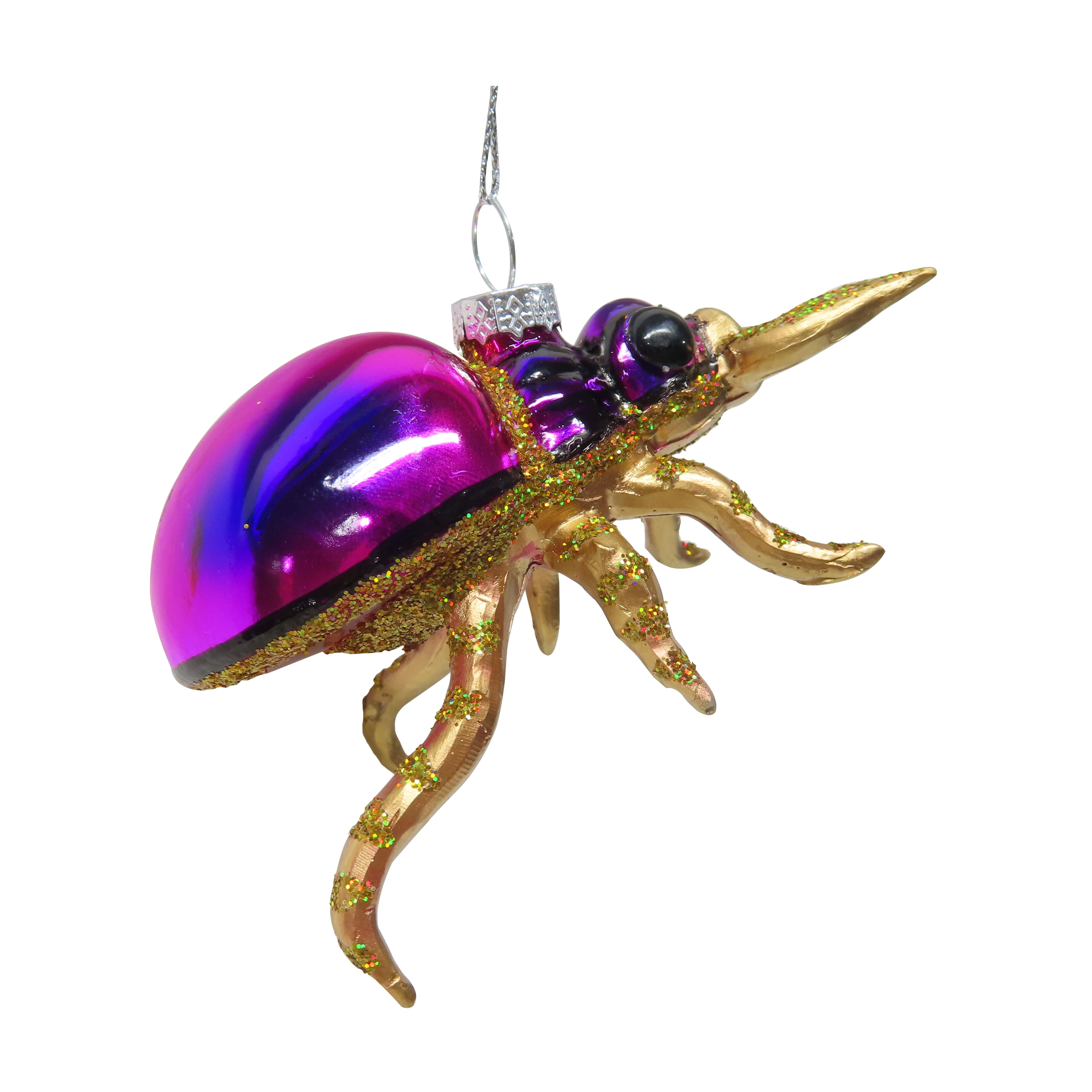 4&#x22; Purple Beetle Glass Ornament by Ashland&#xAE;