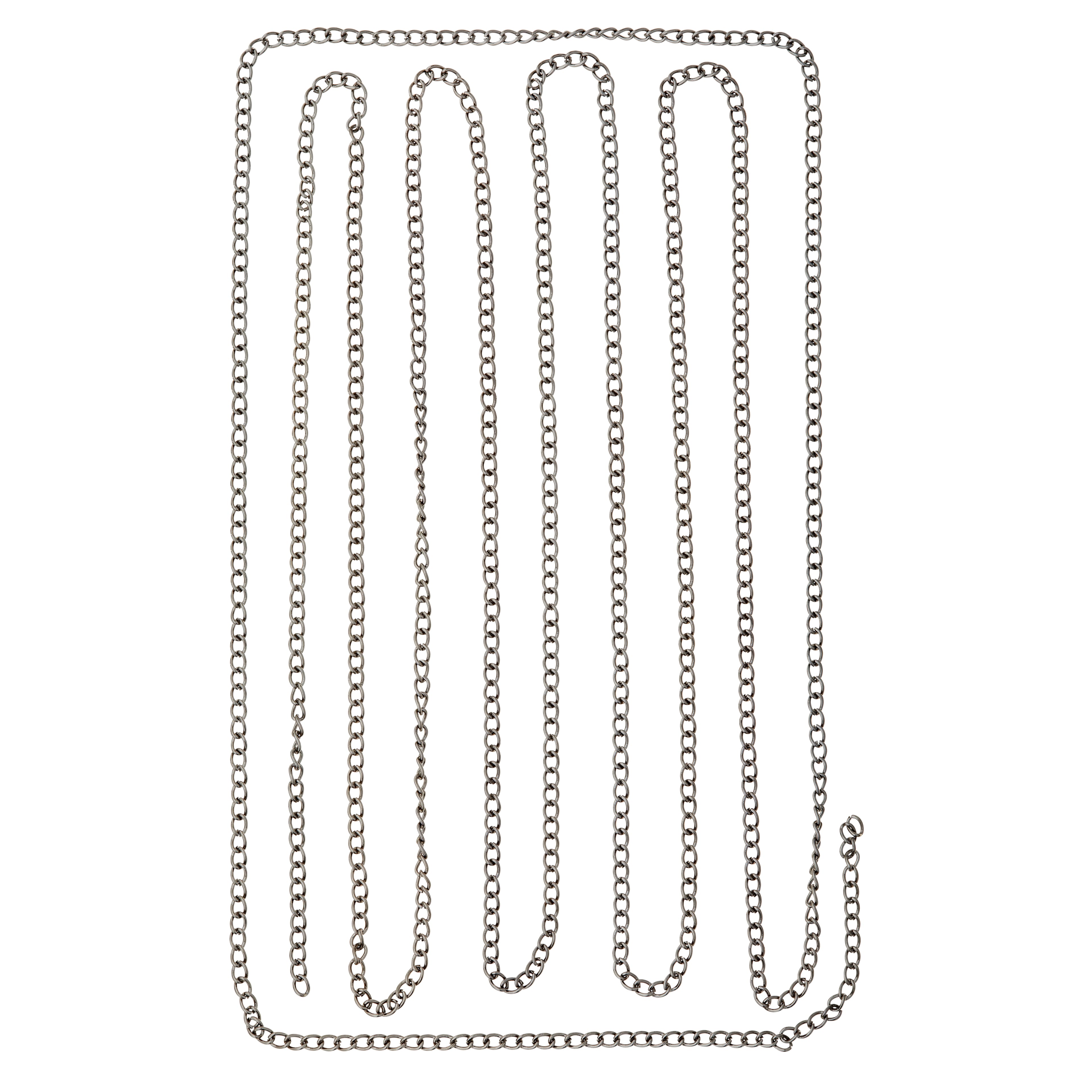 12 Pack: 96" Gun Metal Thin Curb Chain by Bead Landing™