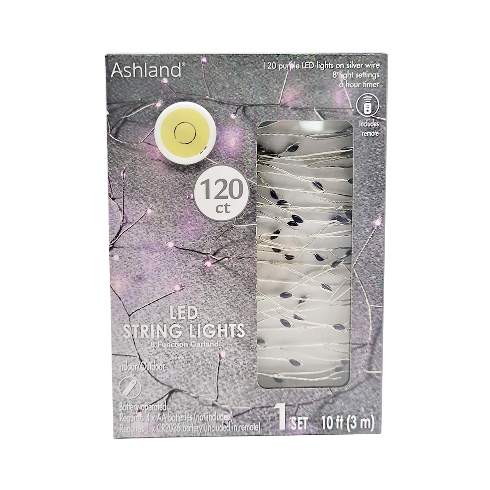 12 Pack: 120ct. Purple LED String Lights Garland by Ashland®