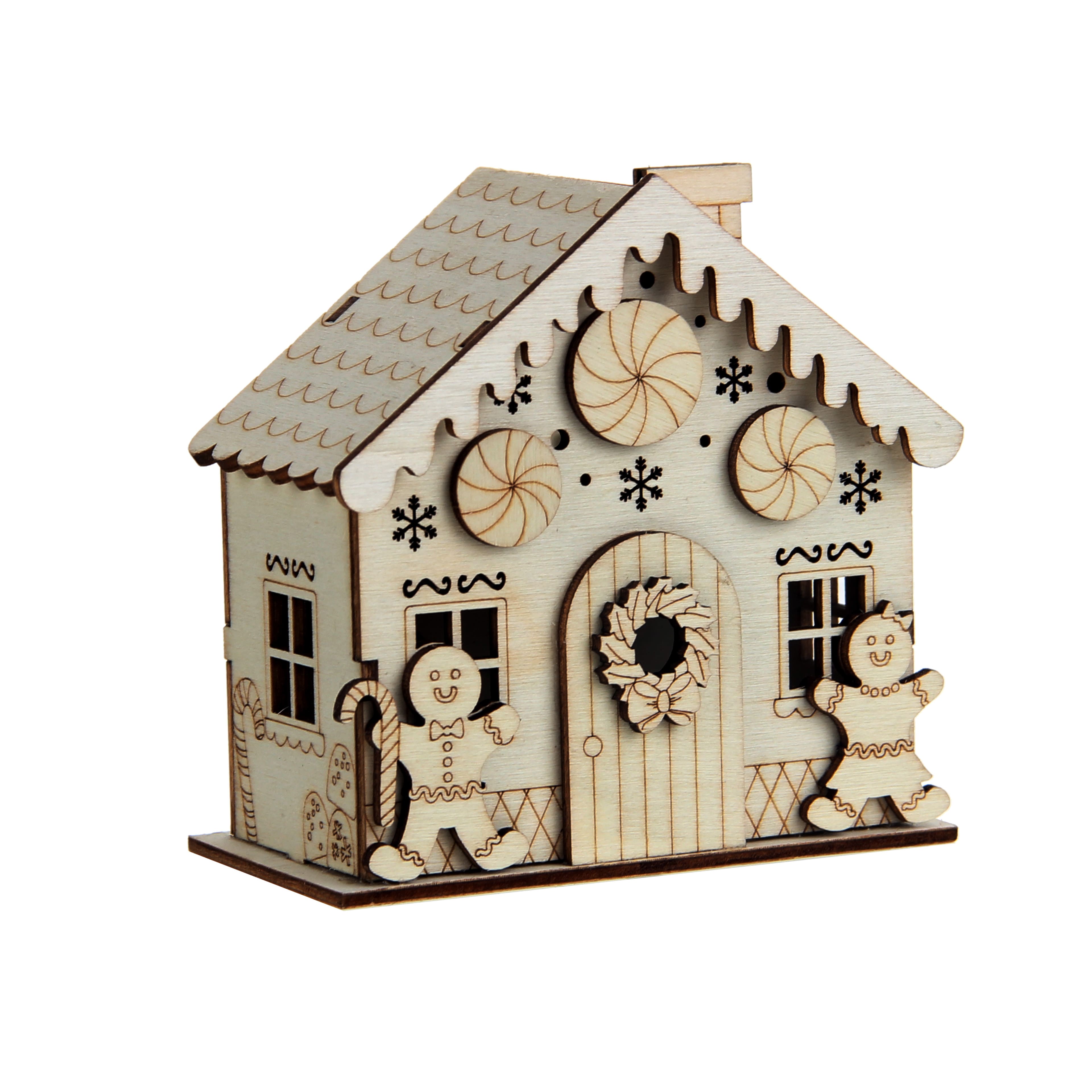DIY LED Wood Village Peppermint House by Make Market&#xAE;