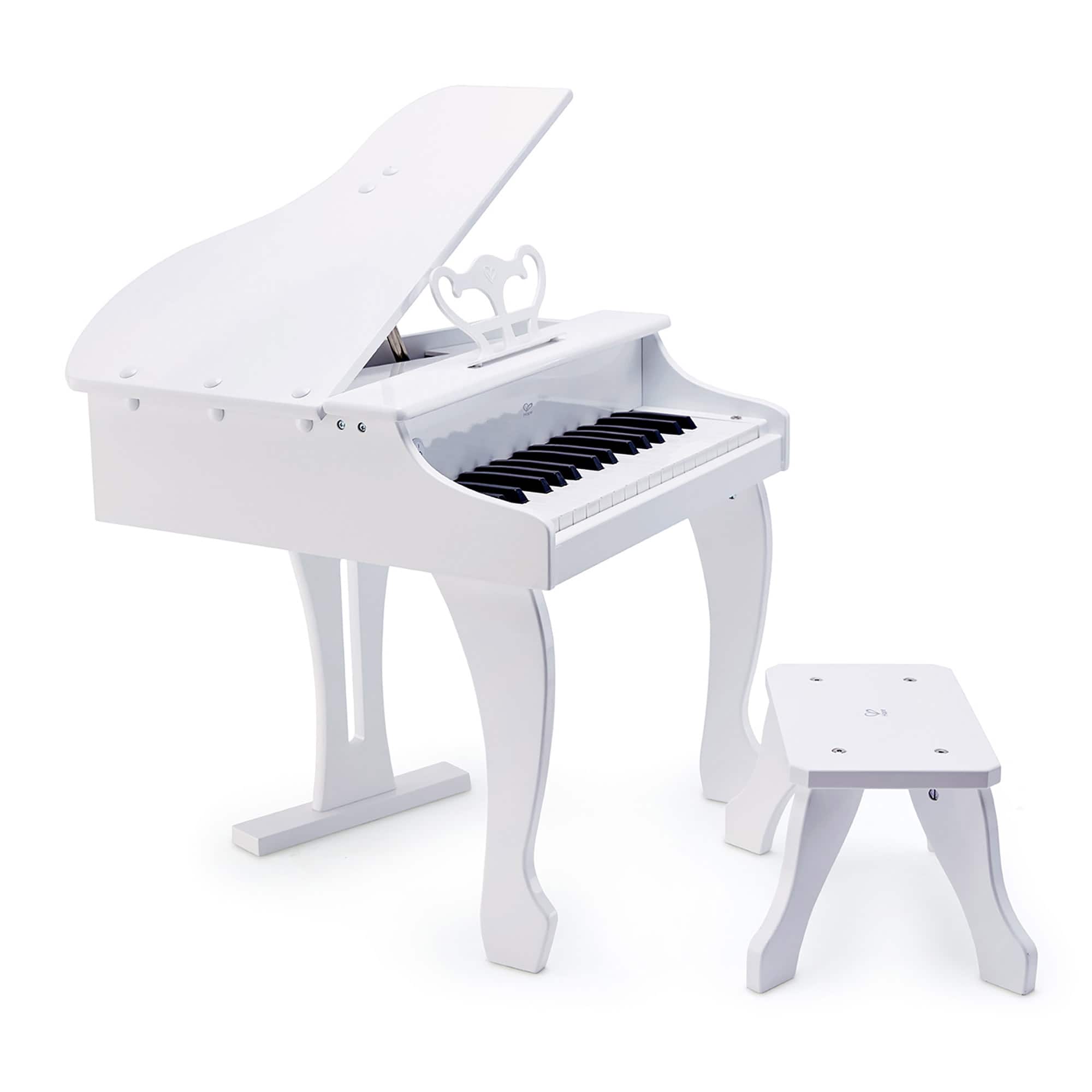 Hape Deluxe White Grand Piano Thirty-Key Piano Toy