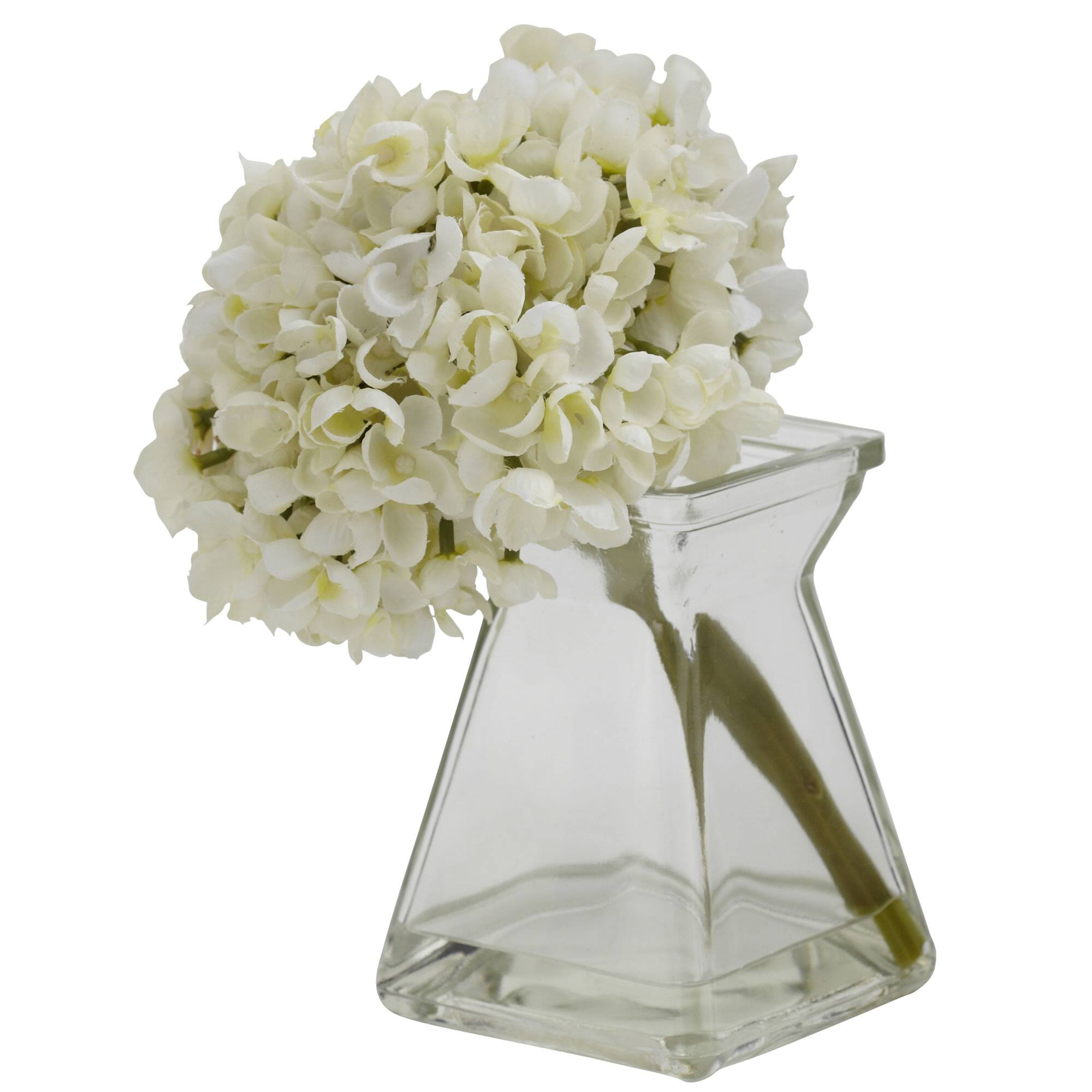Green, Purple &#x26; White Hydrangea with Vase, 3ct.