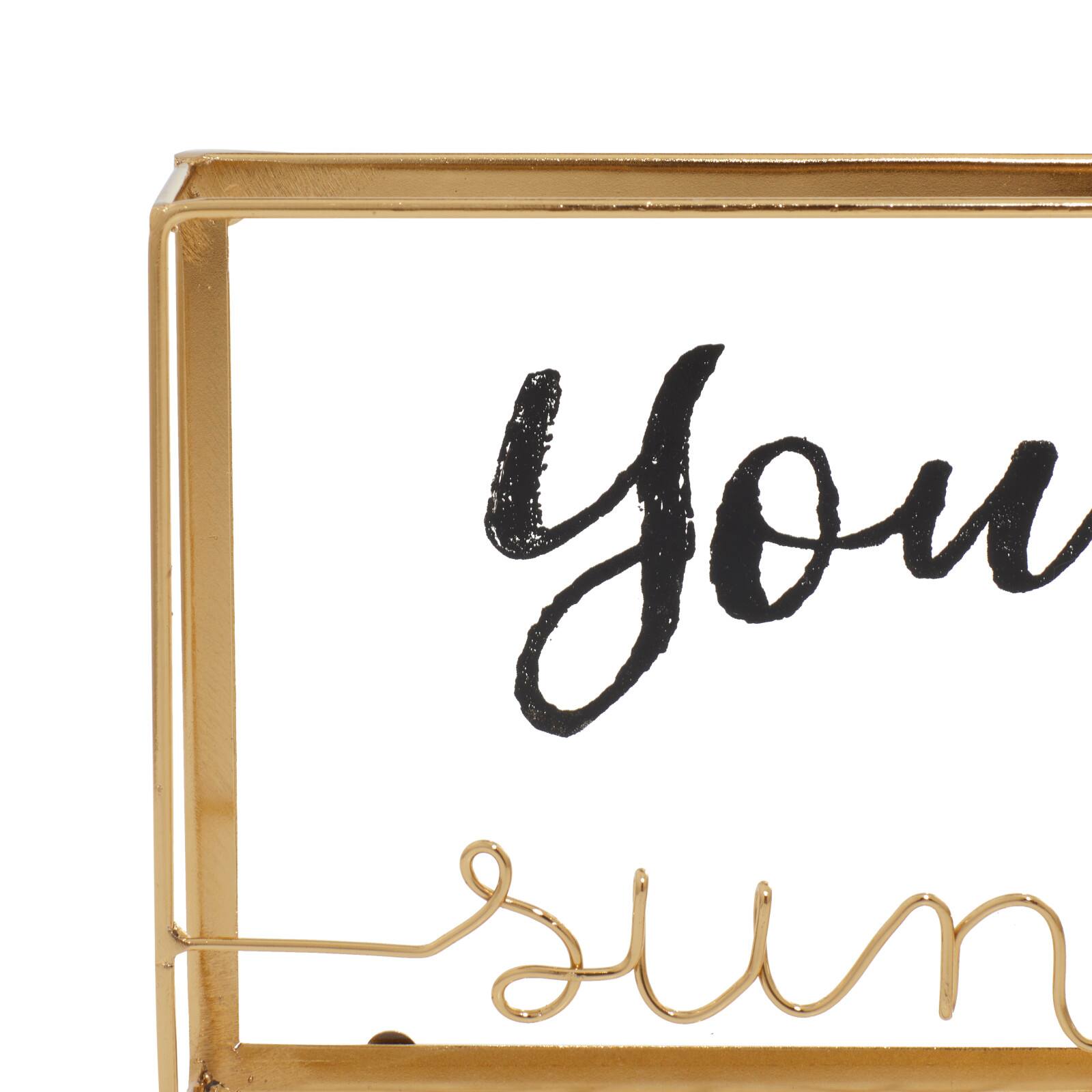 Gold Metal Contemporary Wall Sign Set