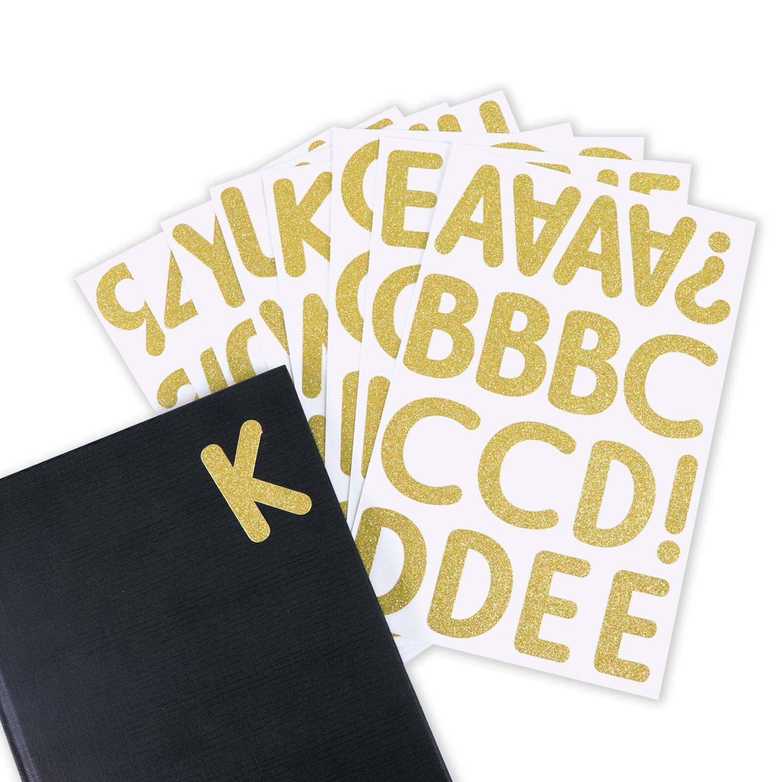 12 Pack: Gold Glitter Rounded Font Alphabet Stickers by Recollections™