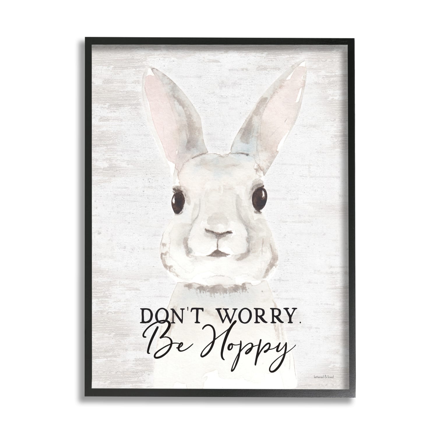 Stupell Industries Don't Worry Be Hoppy Easter Bunny Rabbit Pun Framed Giclee Art