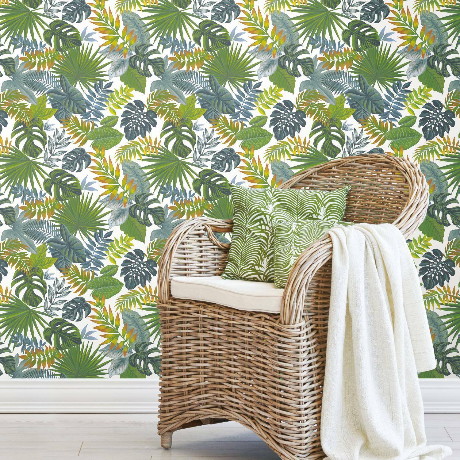 RoomMates Palm Frond Toss Peel &#x26; Stick Wallpaper