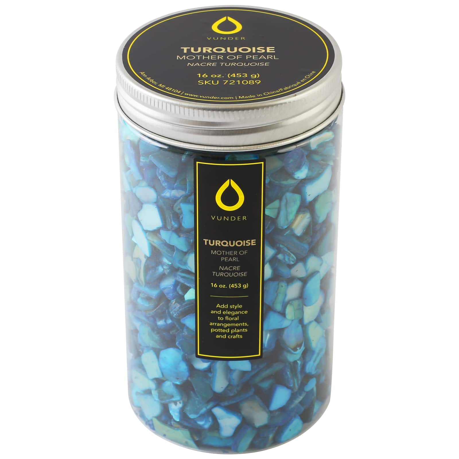 12 Pack: Vunder™ Crushed Turquoise Mother of Pearl Shells