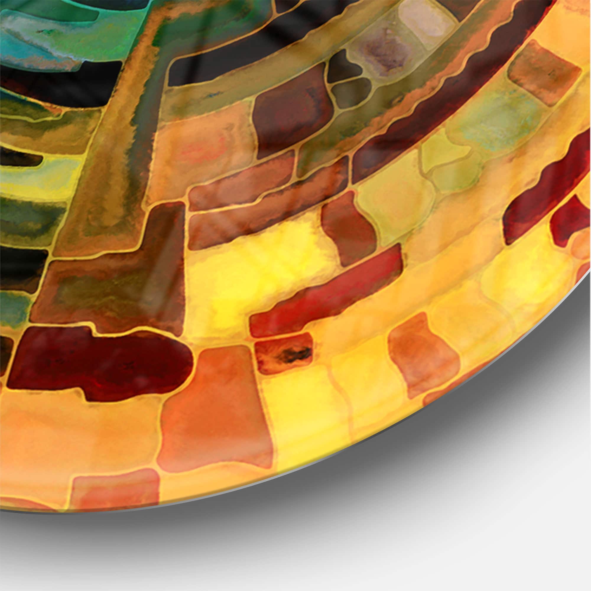 Designart 'Paths Of Stained Glass Modern Wall Clock